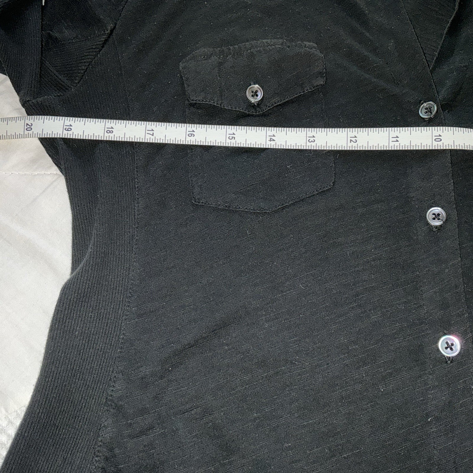 James Perse Designer Top Sz 4 XL Black Classic Mod Button Casual Versatile Shirt