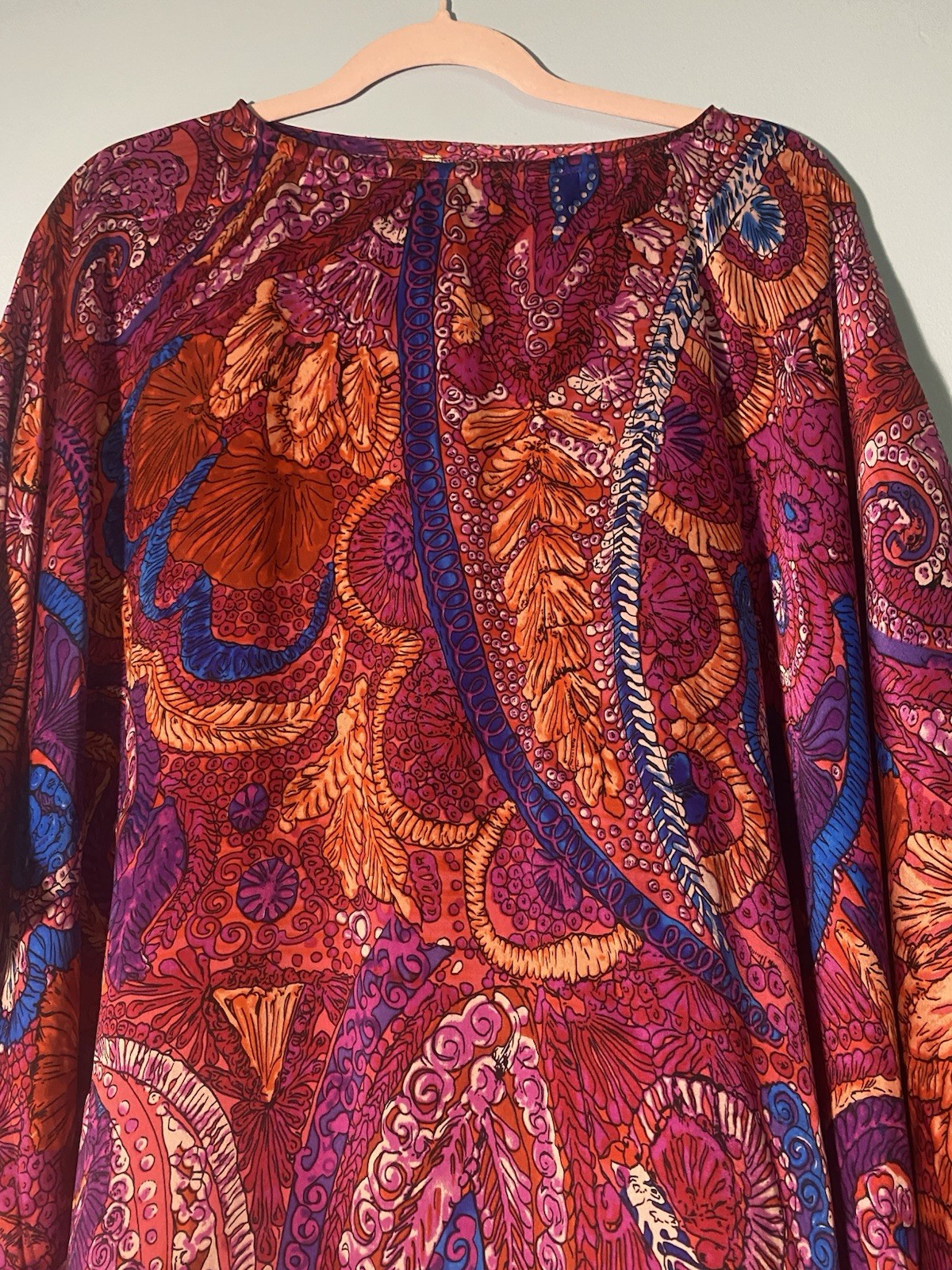 MACK and MACK silky boho Coastal flowy kimono style tunic blouse Large