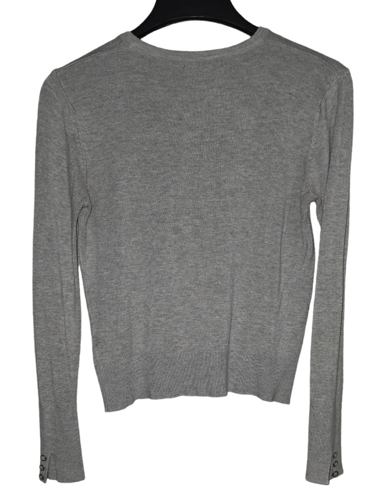Primark Light Gray Long Sleeve Button Up Knit Sweater Women’s Size M