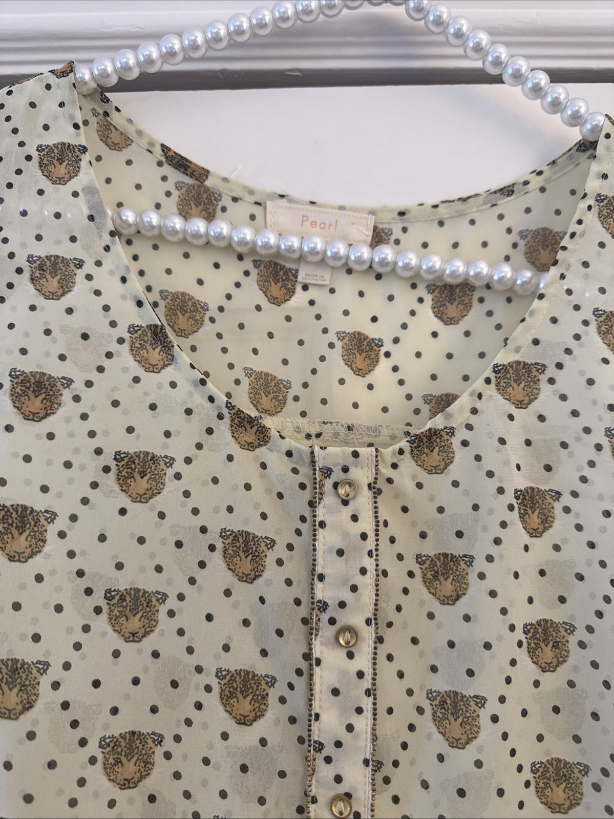Pearl Brand Trendy Leopard Tank Camisole Blouse, Size small, Summer