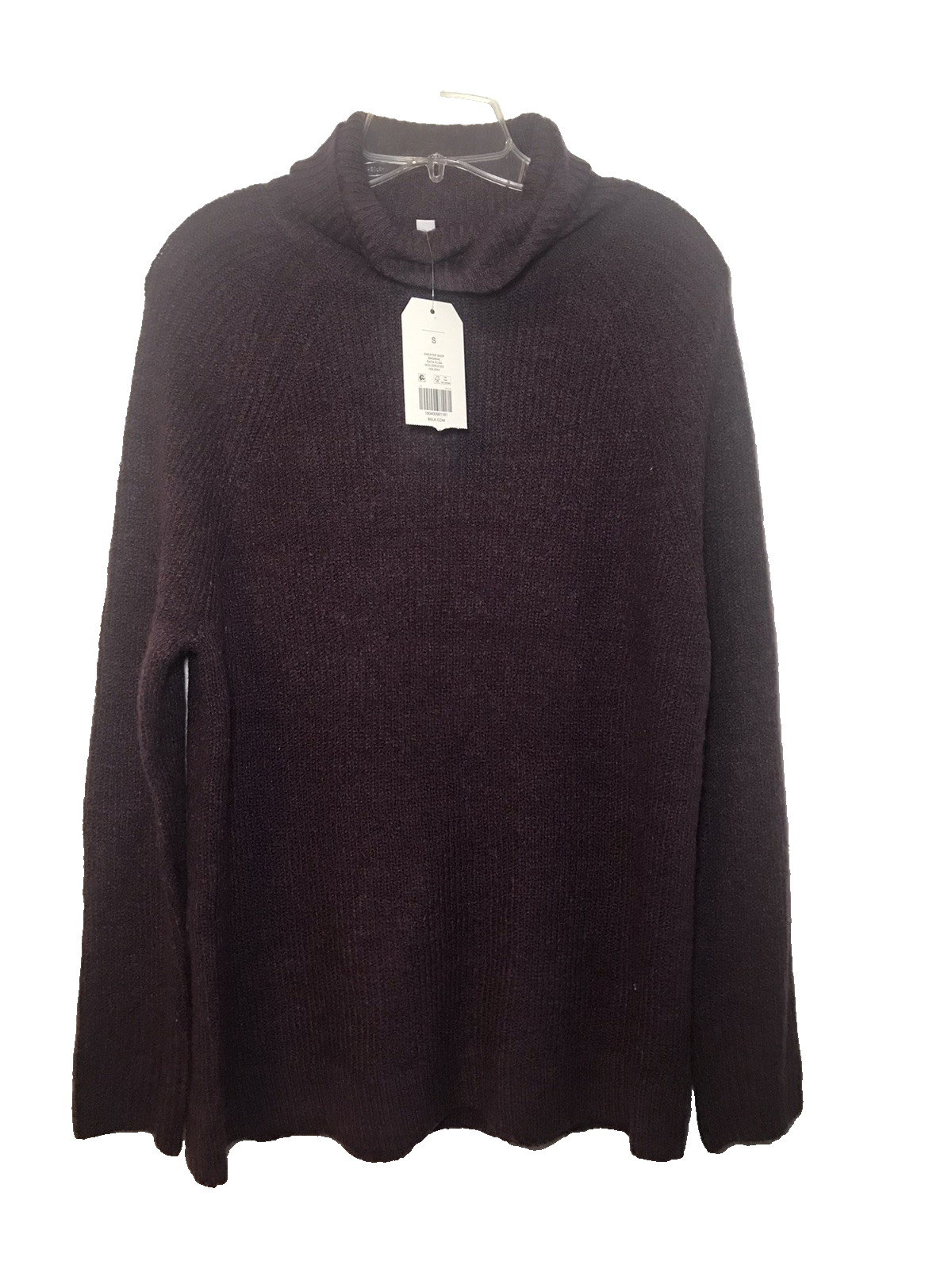Wonderly Small Womens Pullover Sweater Plum Cowl Neck Twist Front NWT