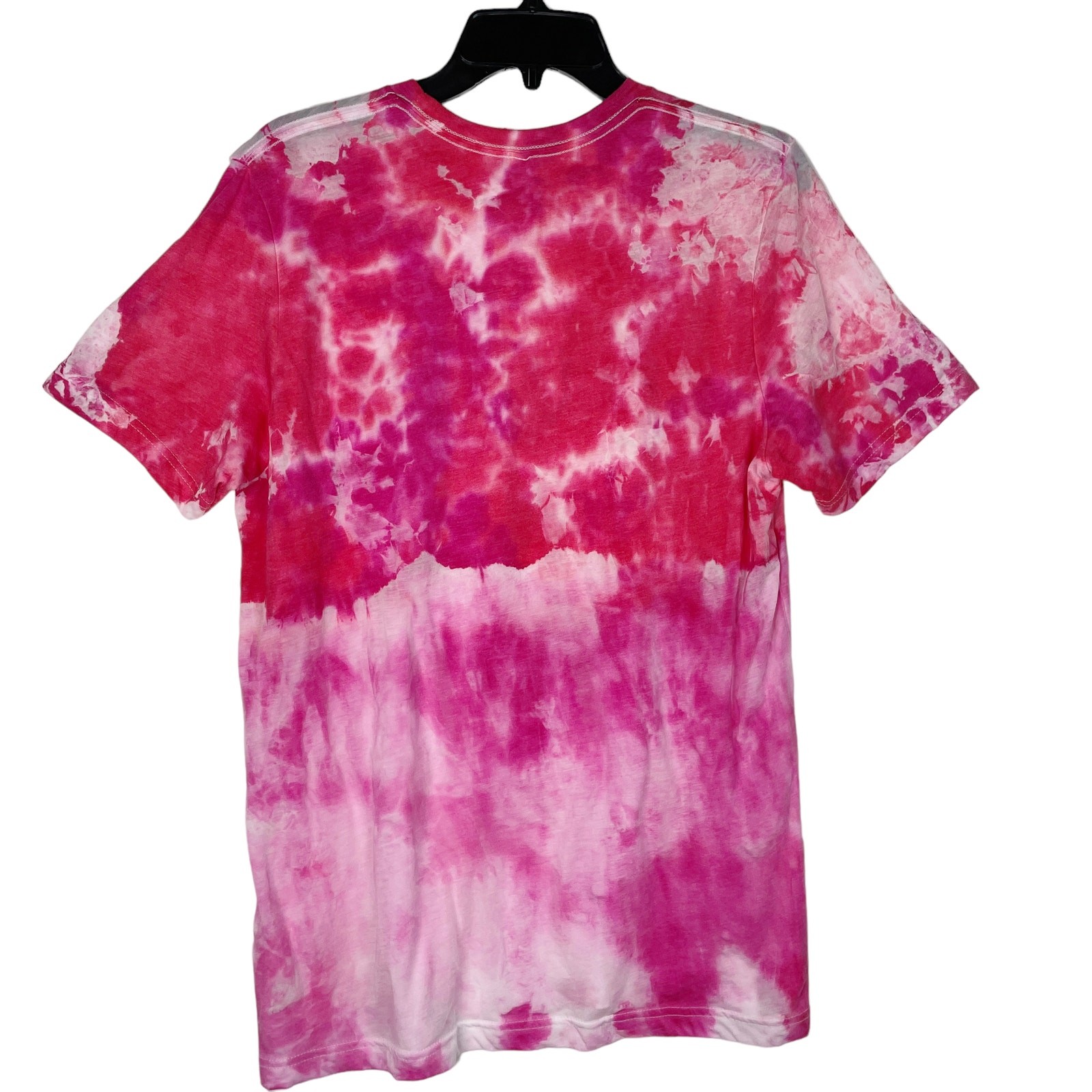 Nashville Skyline Heart T-Shirt Upcycled Reverse Tie Dyed Red Pink Project 615 L