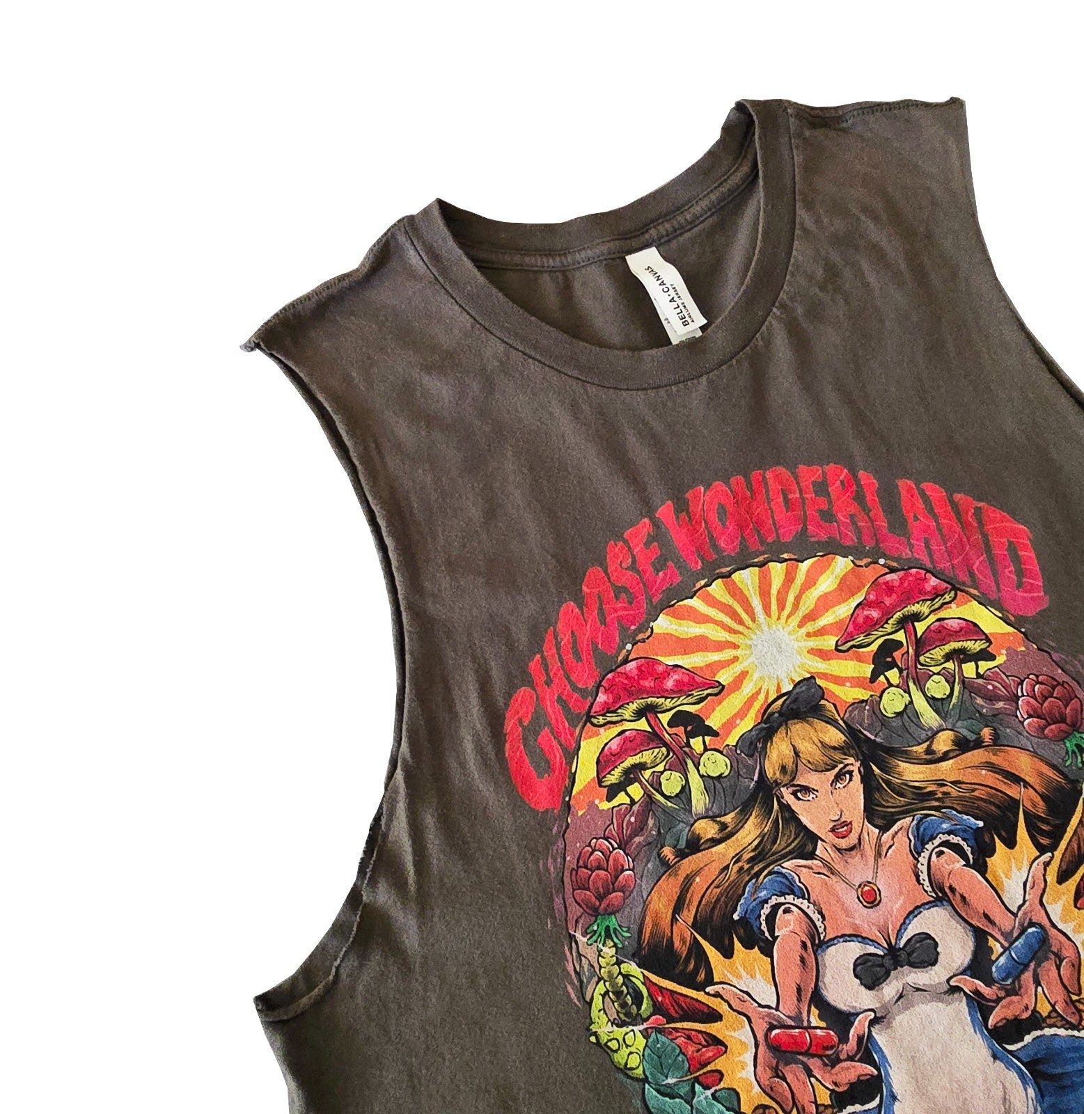 Alice in Wonderland Choose Wonderland Graphic Tank Top Shirt Size L Unisex
