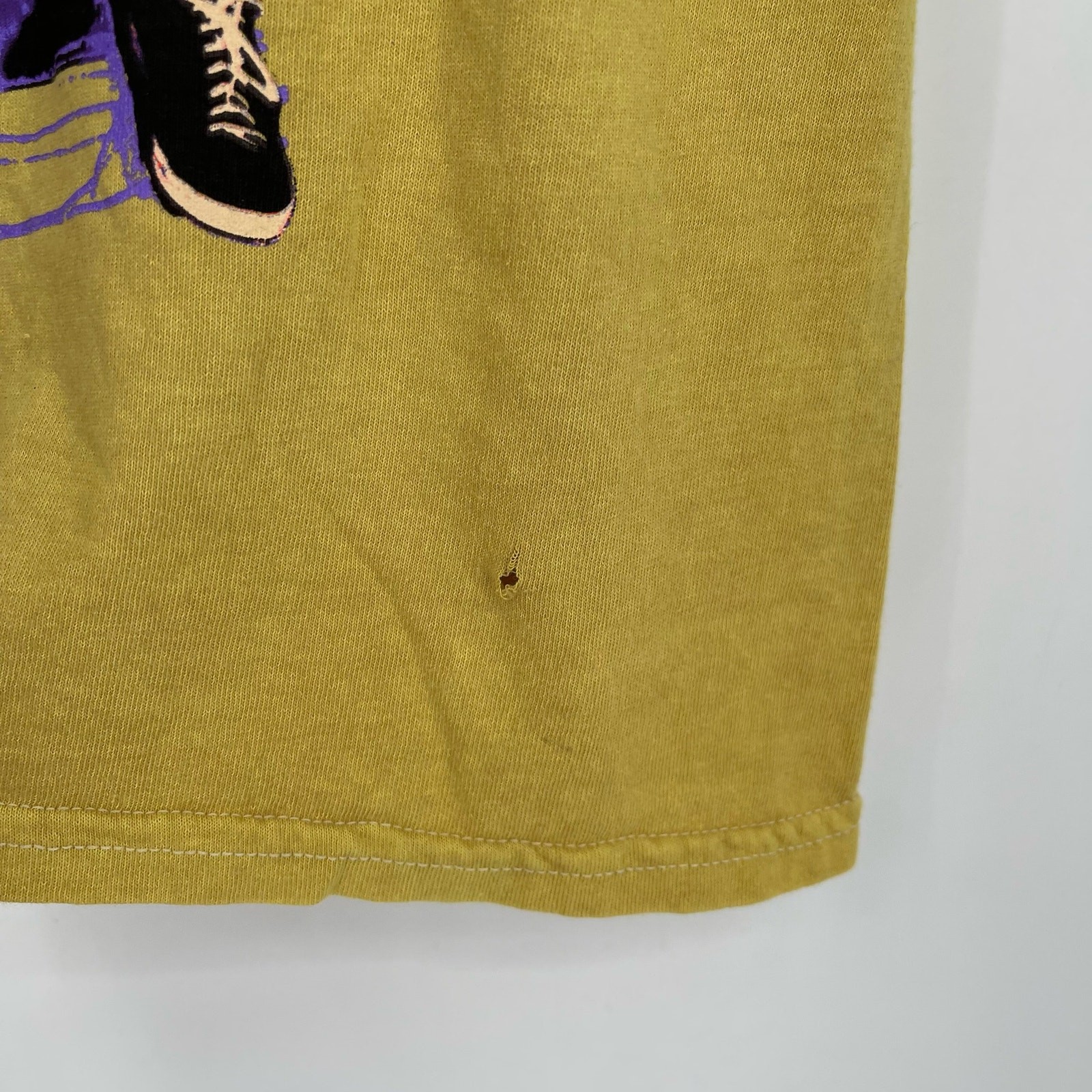 Officially Licensed Nirvana Grunge Tee Yellow Acid Wash Large Vintage Style