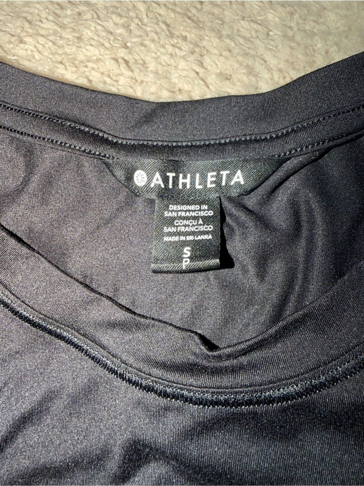 Athleta Black High Neck Performance Tank Top Size Small Petite