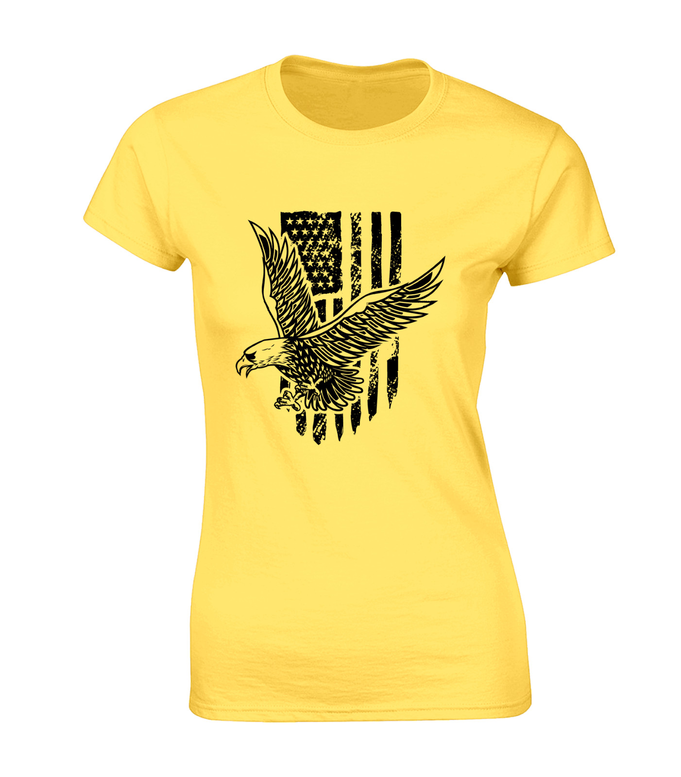 BLACK EAGLE USA LADIES T SHIRT COOL AMERICAN EAGLE MILITARY ARMY DESIGN TOP