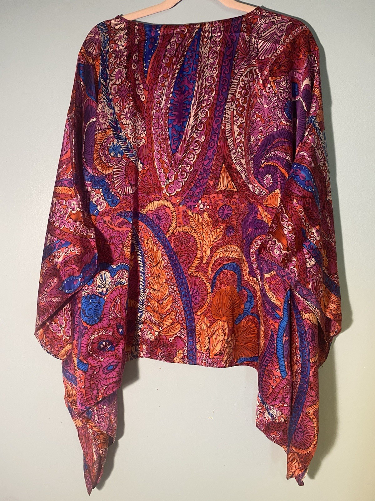 MACK and MACK silky boho Coastal flowy kimono style tunic blouse Large