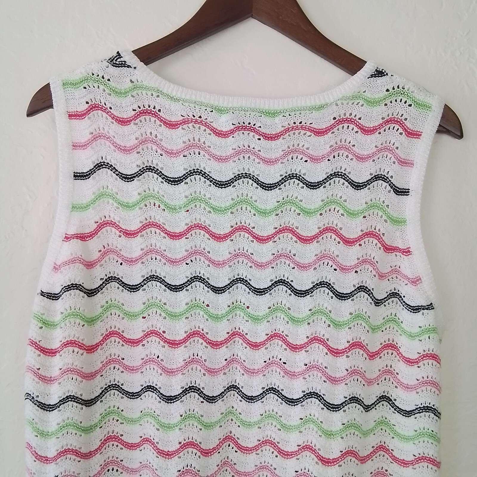 Judith Hart Women’s Multicolor Striped Scoop Neck Size 1X Crochet Knit Top