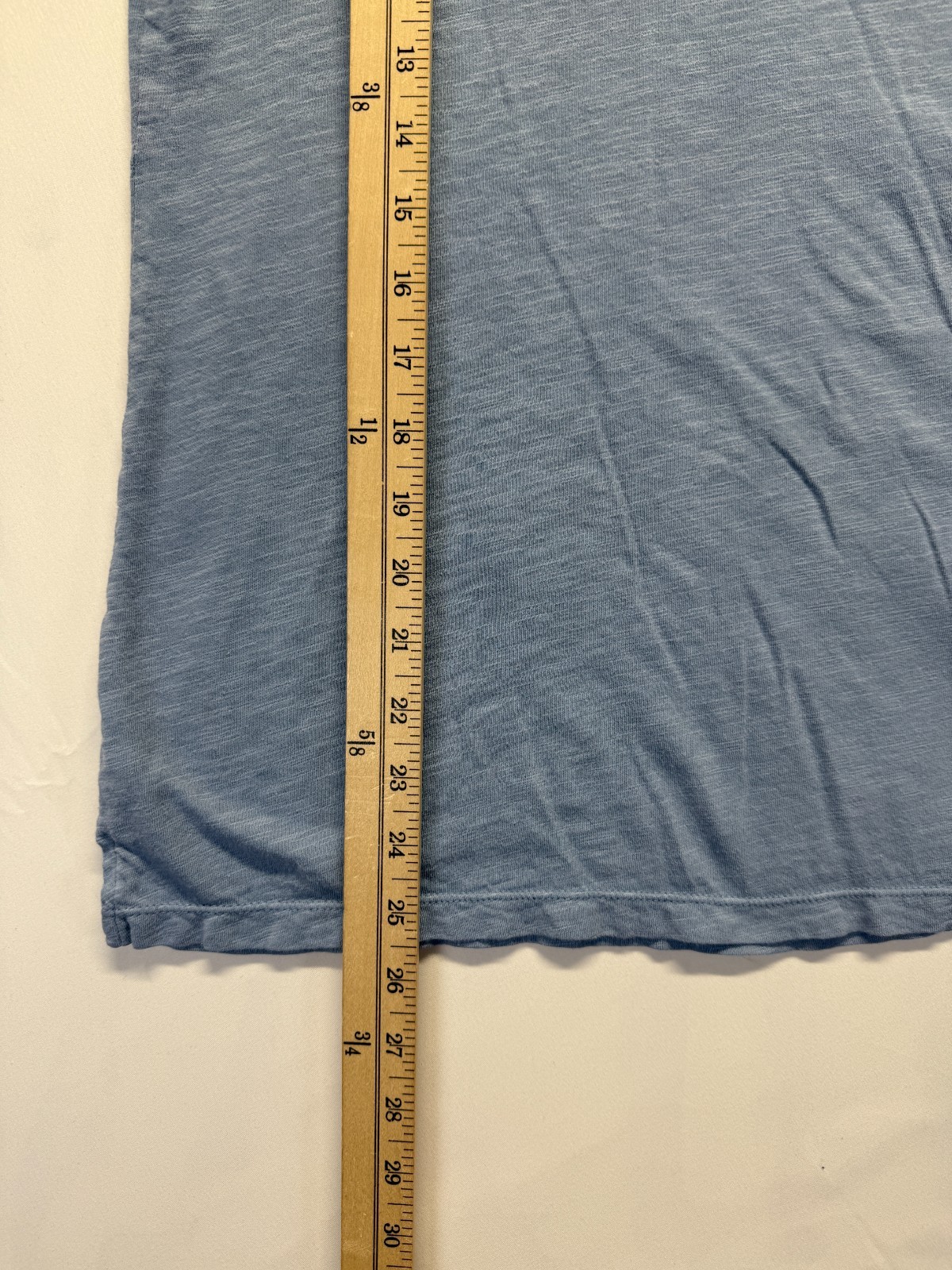 Felina T Shirt Womens Small Blue Cotton Slub Knit V Neck Outdoor Casual Wear Top