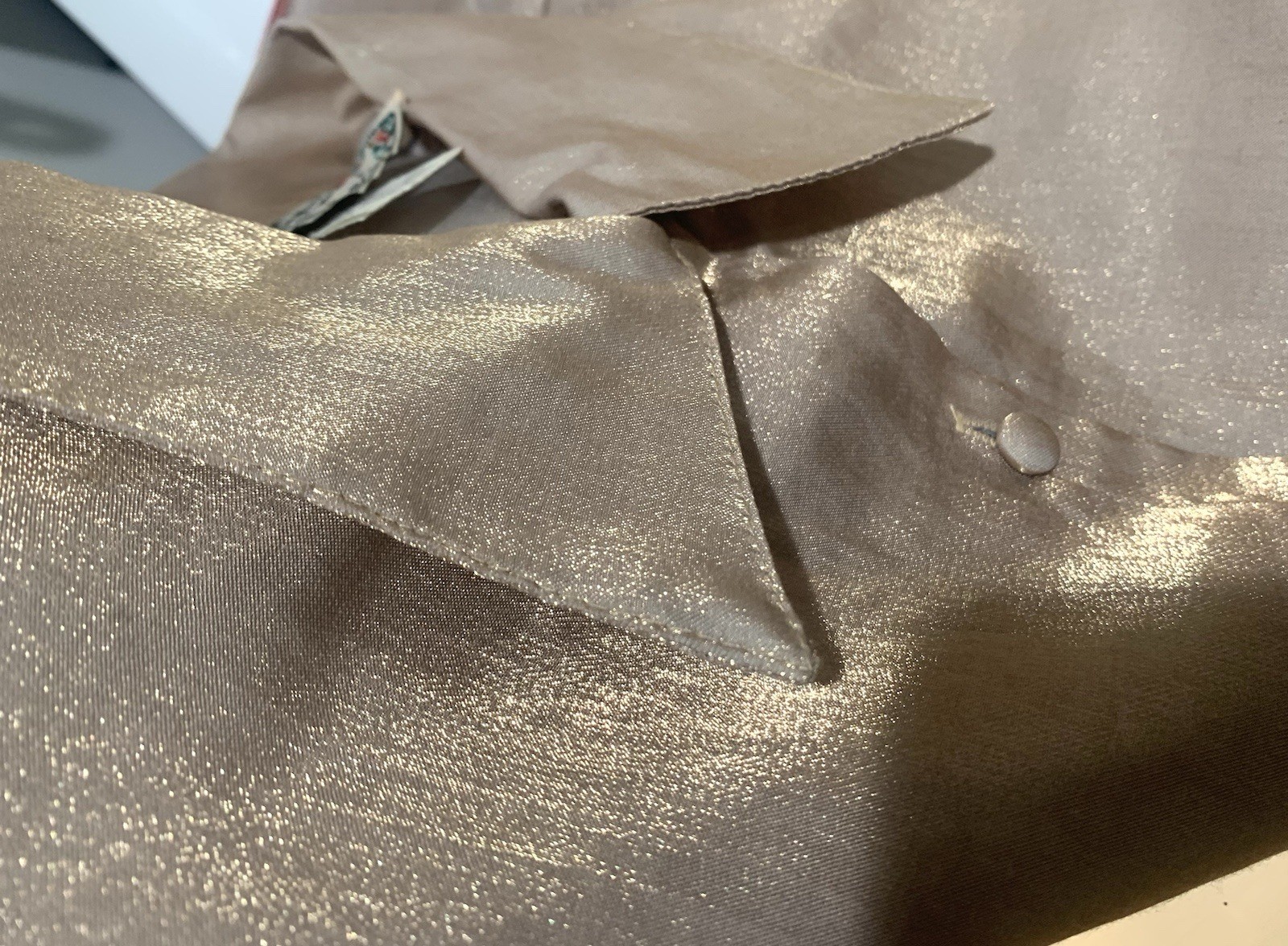 Sophisticates Johnathan Martin Gold Shimmer Taupe Button Shirt Women’s Size XL