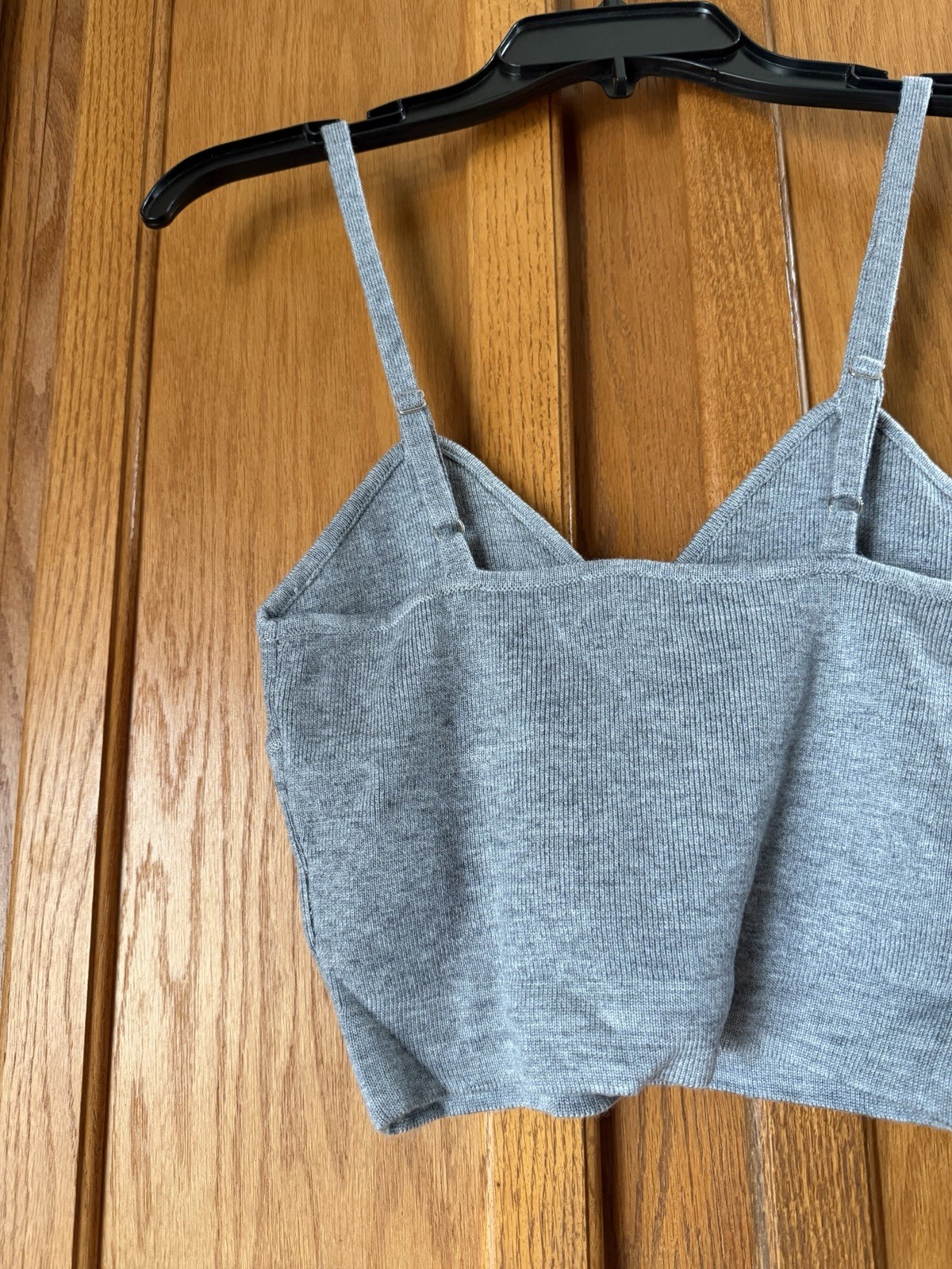 NWT The Drop Women’s Gray Rib Heather Wool Blend Knit Bralette Tank Top Gray XS