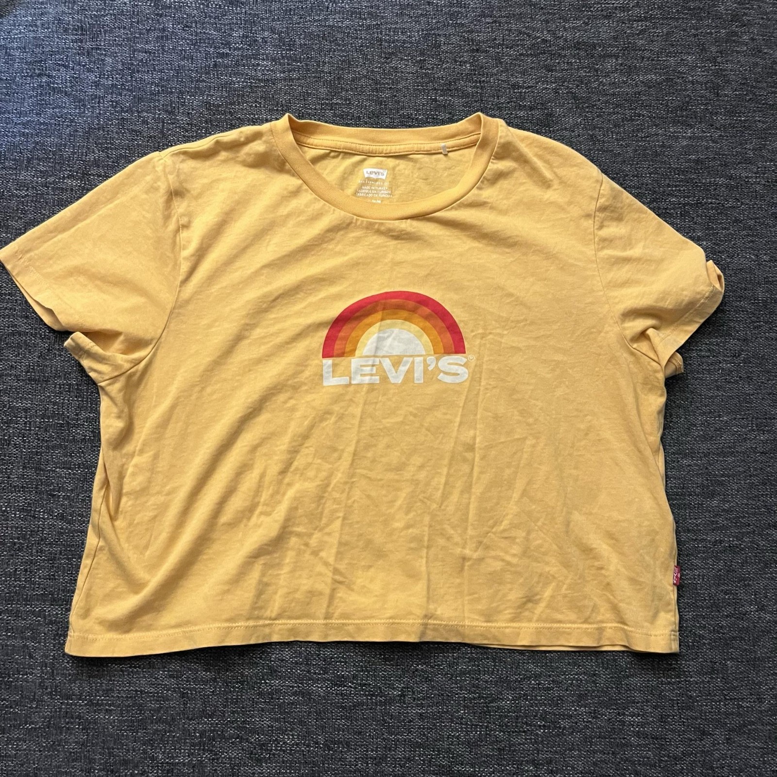Womens Tops Lot Medium 2pc Levi’s Old Navy Rainbow Tee Cami Shirts Summer