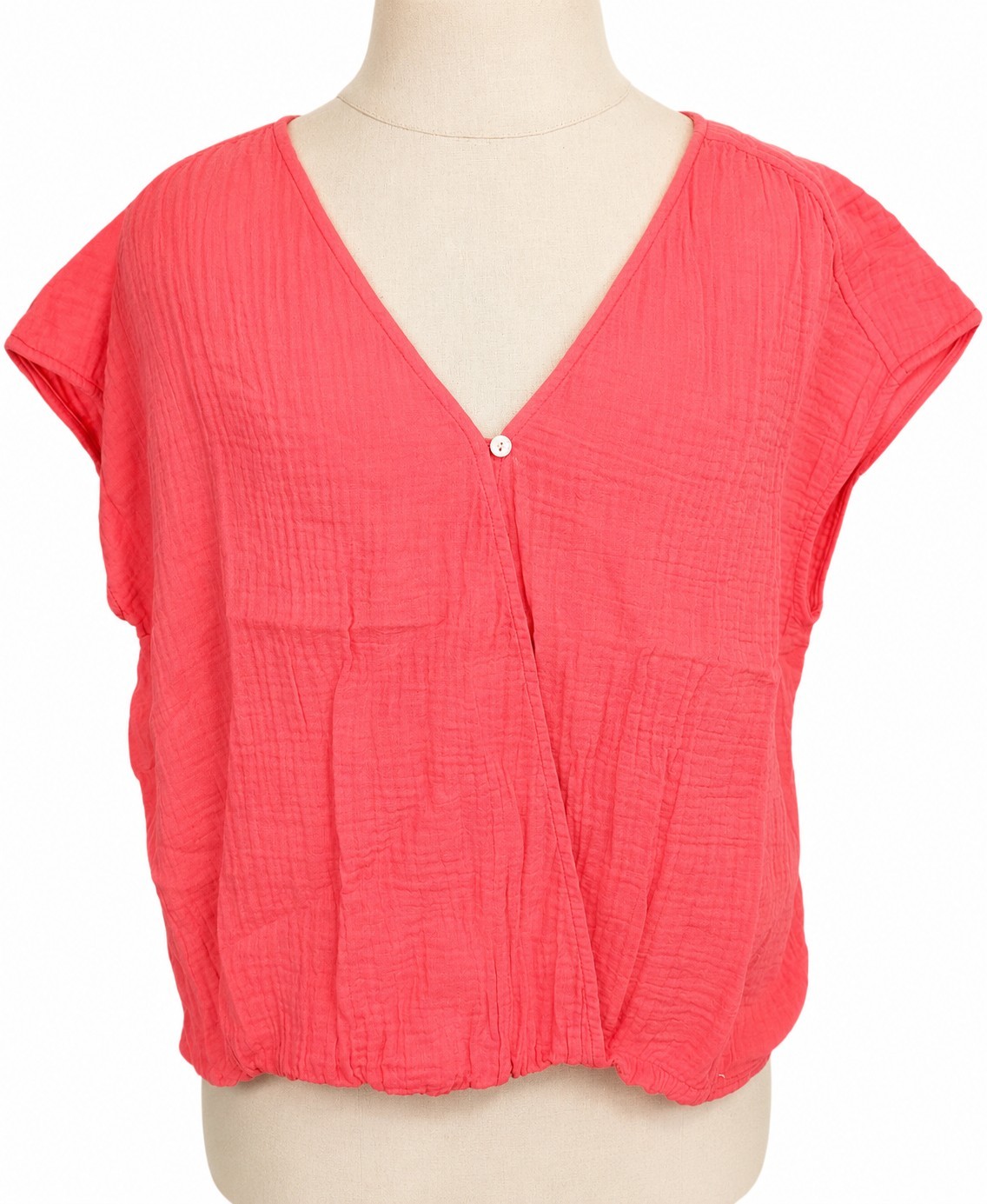 Universal Thread V Neck Wrap Blouse Pink Coral Hi Lo Style Women’s Size M NWT