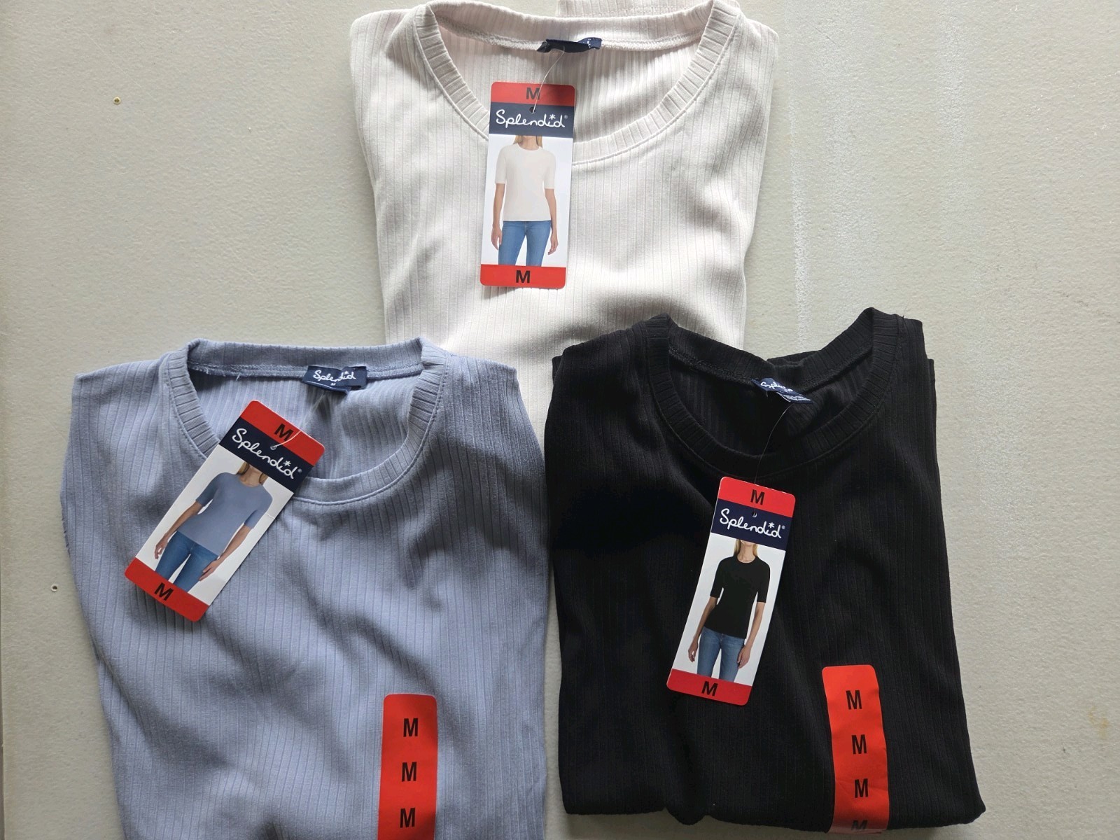 Womens Splendid Lot of 3 Shirts Size Medium Brand New Black White Blue