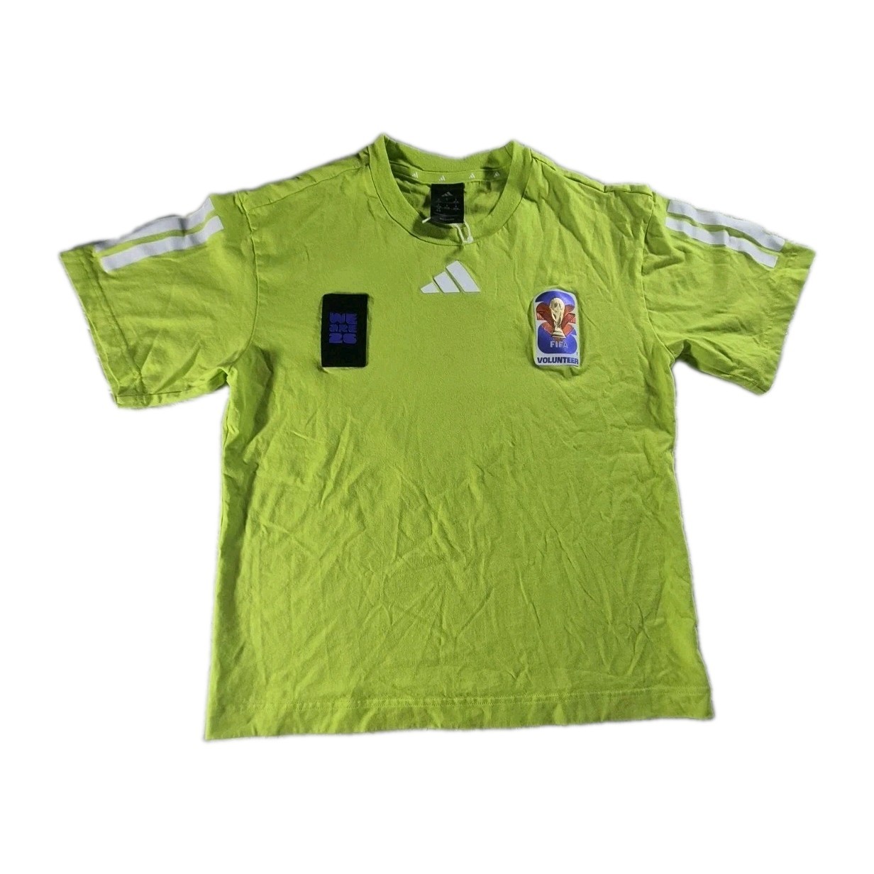 New No Tags Adidas Soccer FIFA World Cup Volunteer Green Women Tshirt Medium