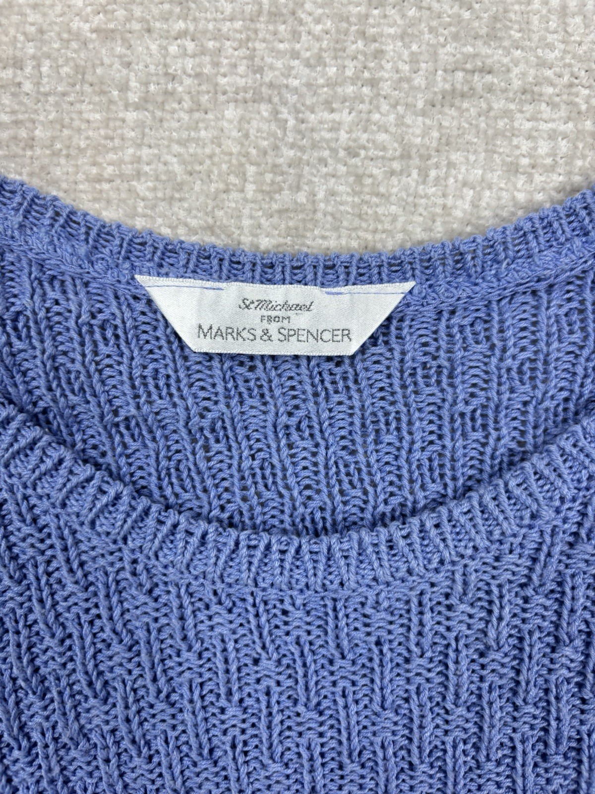 Marks And Spencer Womens short sleeve knit top Size Small / S Blue