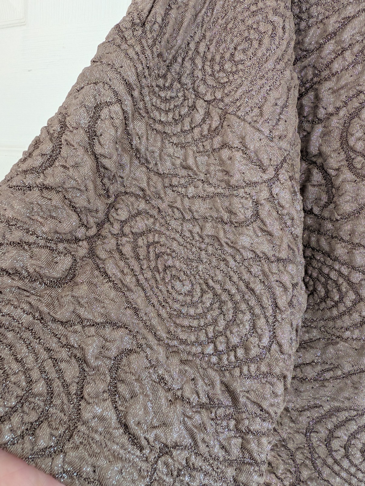 Zara Special Edition Bronze Metallic Style Rose Embossed Texture Soft Top Medium