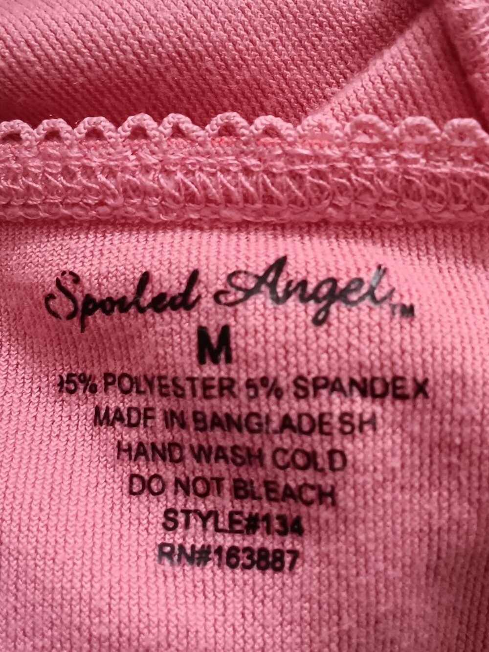 Spoiled Angel Pink Velour Crop Cami Top Bow M