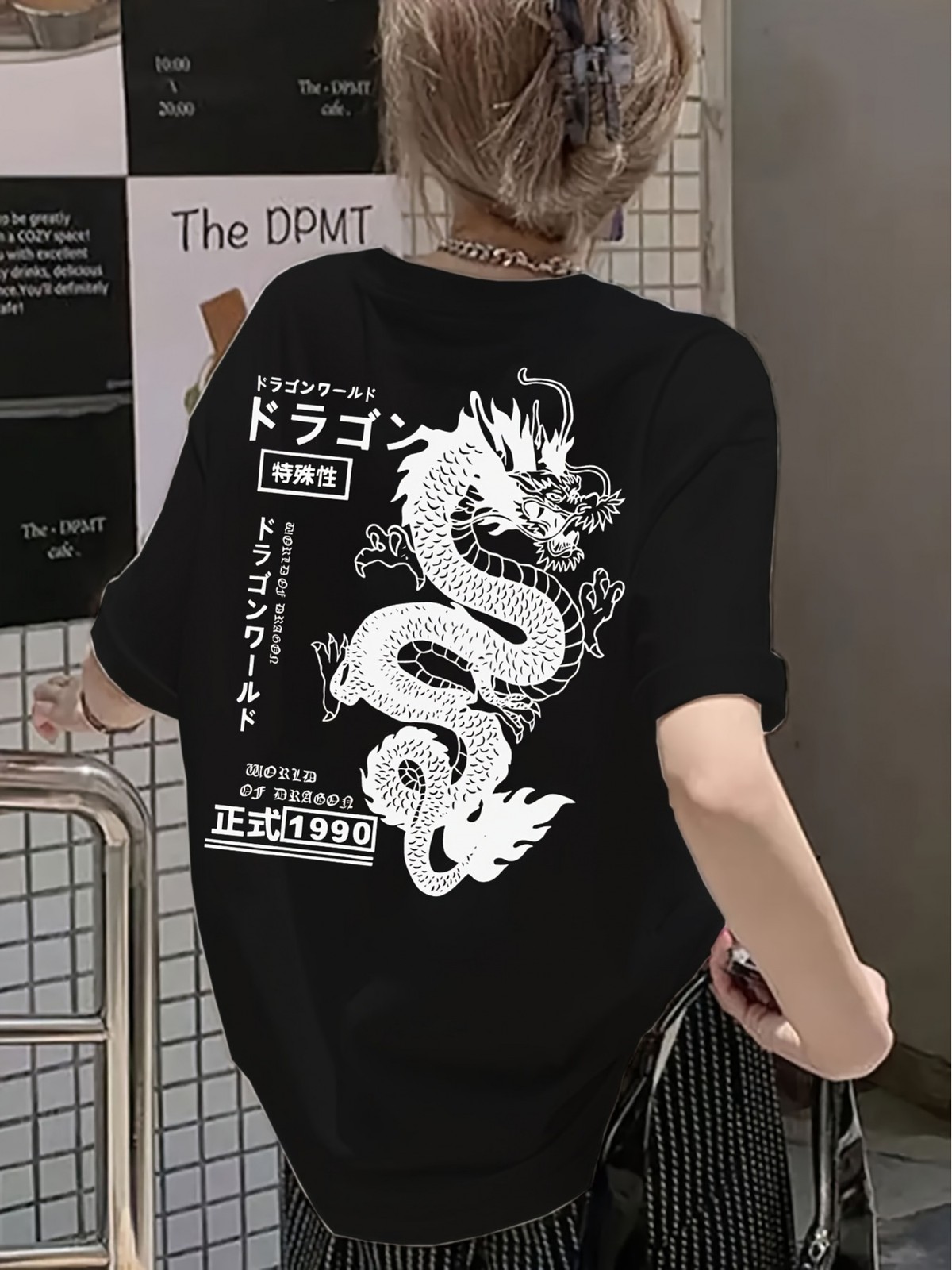 Women’s Y2K Dragon Graphic T-Shirt Vintage Aesthetic Streetwear Casual Tee