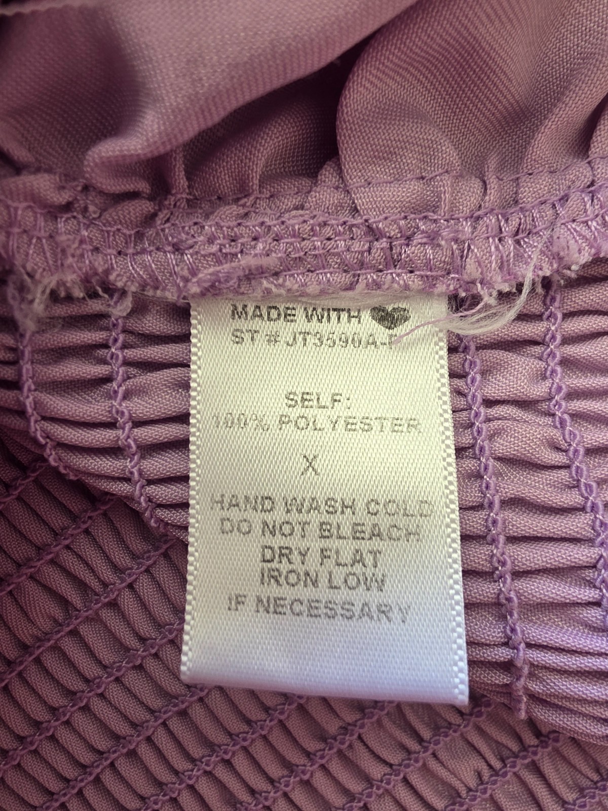 Arula Top Purple Lavender Smocked Long Billowy Sleeves Size X Large Lilac Fairy