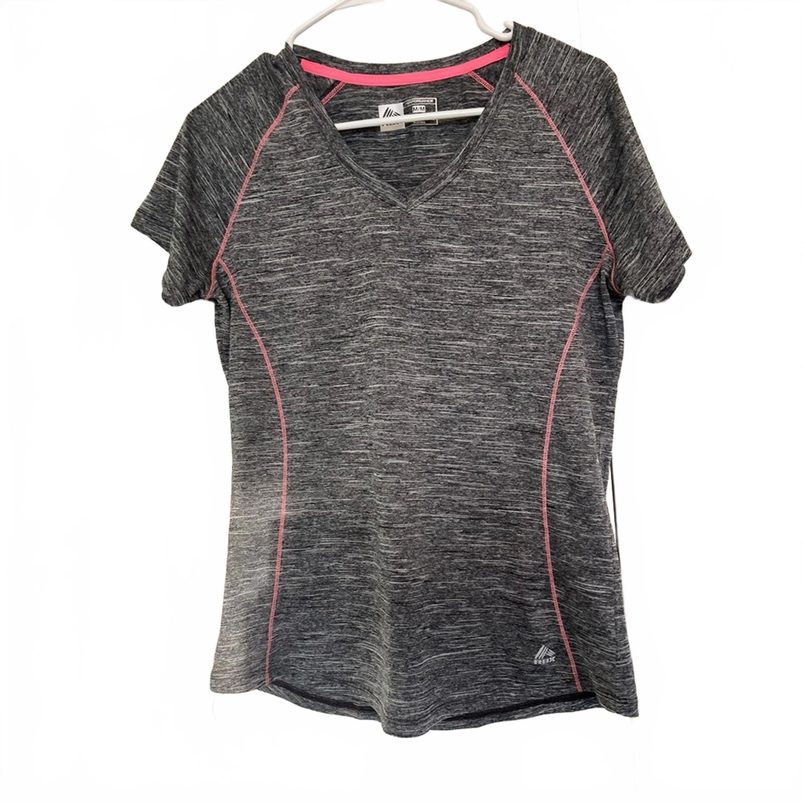 RBX Charcoal Pink Short Sleeve Tee Athletic Casual Activewear Top