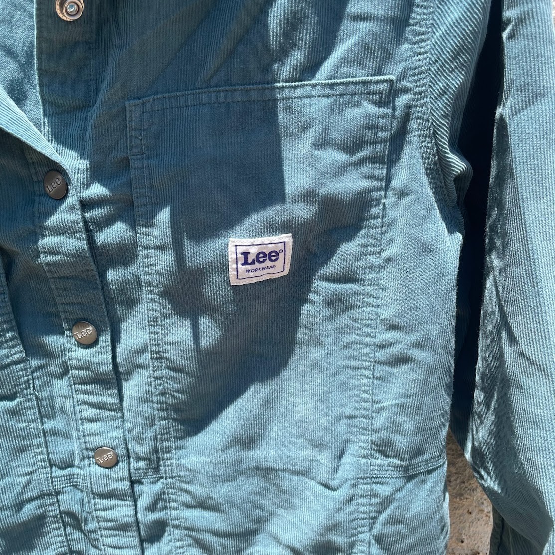Lee Workwear Corduroy Chore Jacket Women’s Small Blue Green Cotton Overshirt