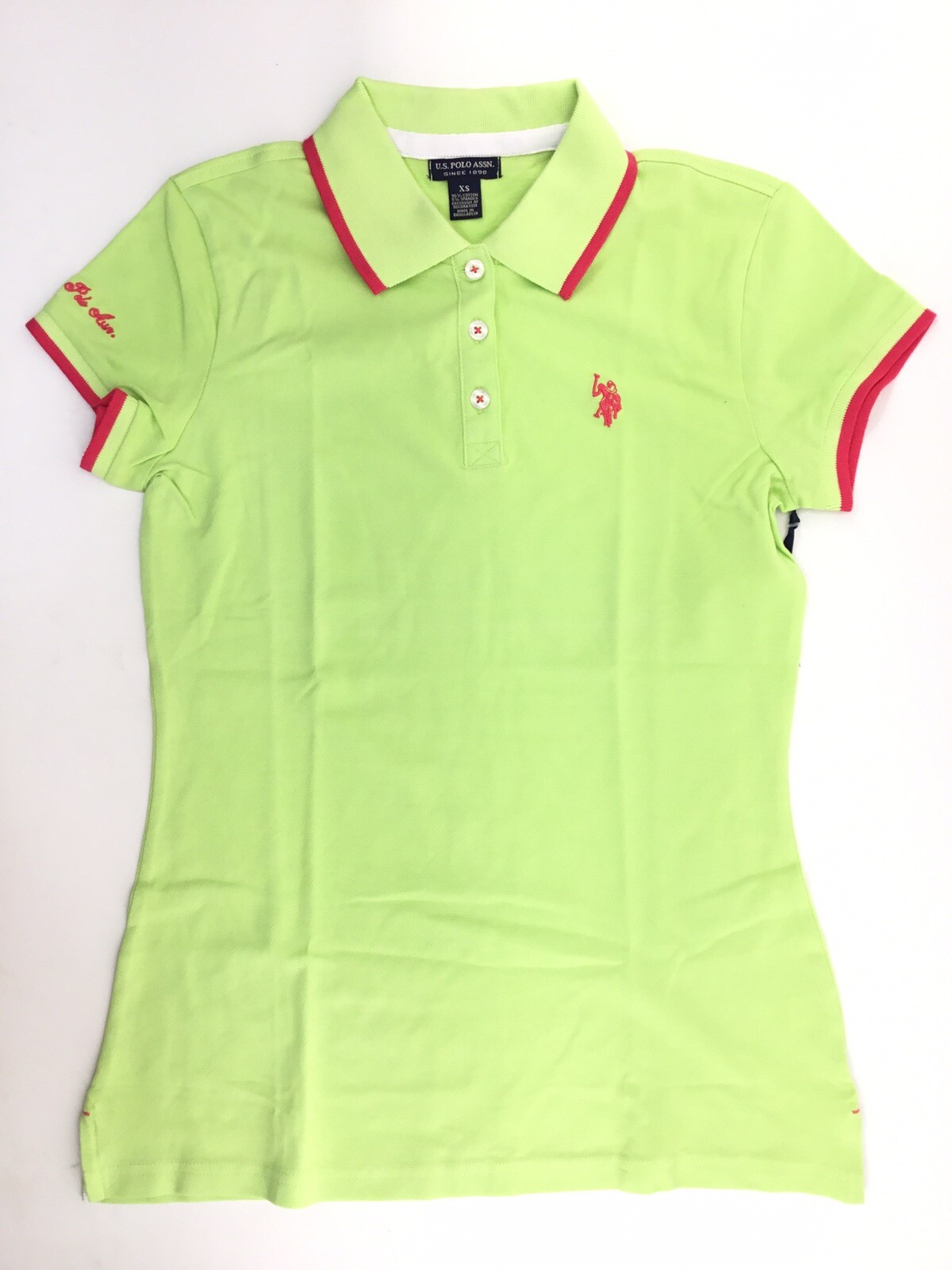 U.S. Polo Assn.Tipped Polo Shirt,Swizzle Lime,XS