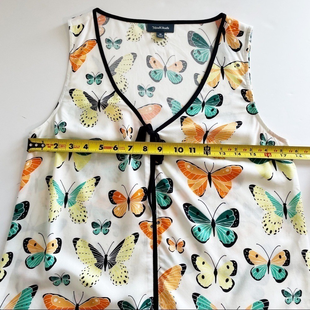 Mod Cloth Sleeveless Butterfly Novelty V Neck Lightweight Shirt Tank Size Medium
