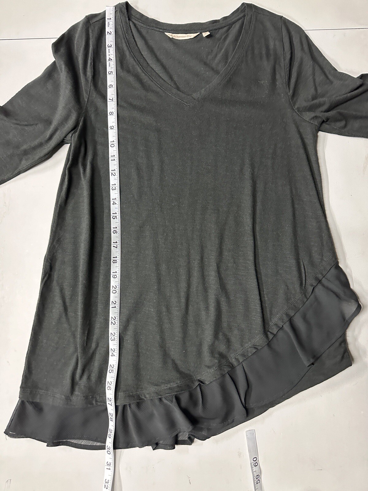 Soft Surroundings Grace Top Layered Chiffon Hem Tunic Size Small H3215