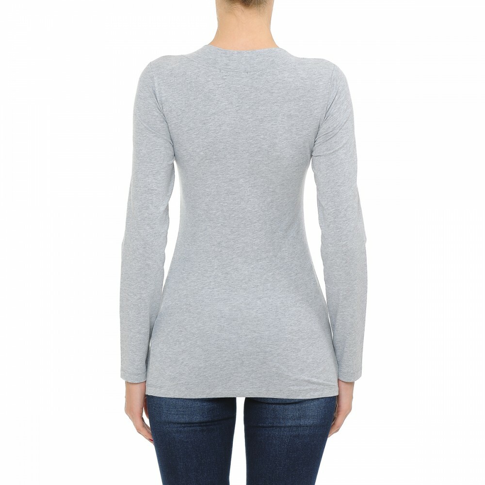 Ambiance Basic Jersey Cotton Wide Deep V-Neck Long Sleeve Casual Tee Shirt S-3X
