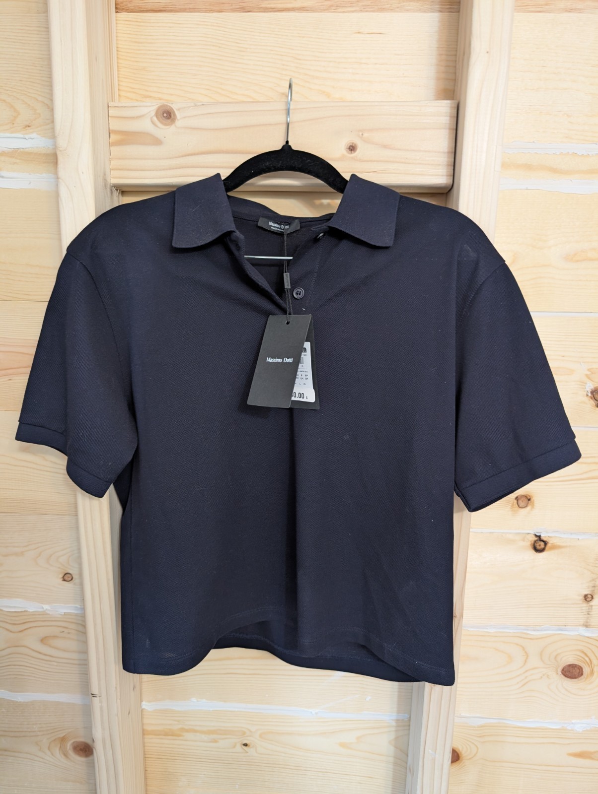 Massimo Dutti Women’s Pique Polo Shirt, Style #6857/530/401, XS, Dark Navy NWT