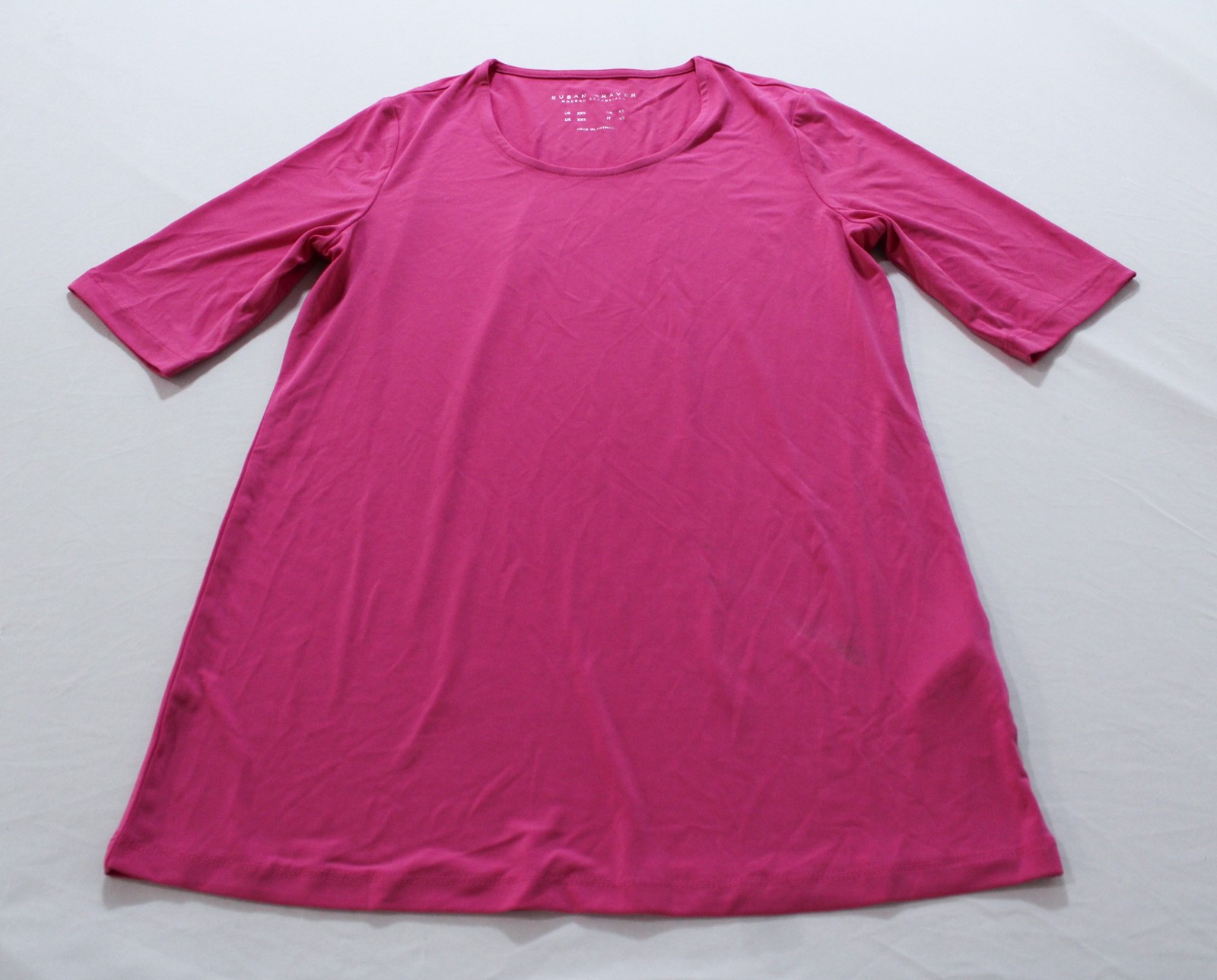 Susan Graver Women’s Modern Essentials Liquid Knit Top BL1 Hot Pink US: 2XS