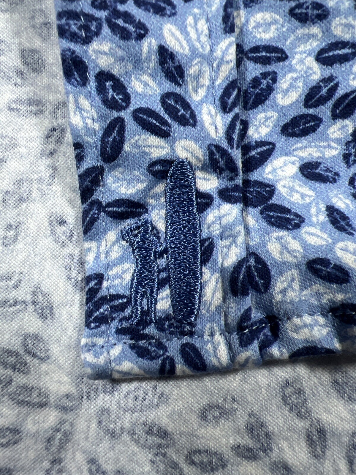 Johnnie-O Button Up Polo Shirt Womens Size Large Malibu Blue Floral