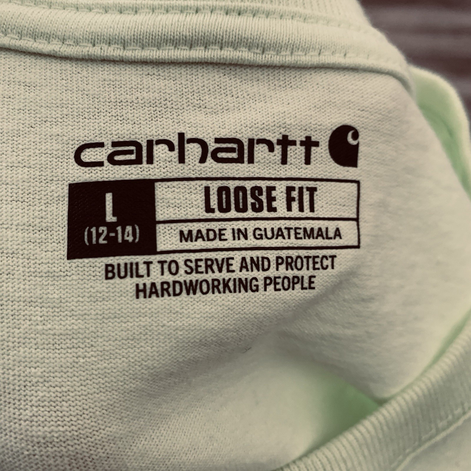 Carhartt Long Sleeve T-Shirt Womens Large Green Loose Fit Arm Graphic TK0231-W