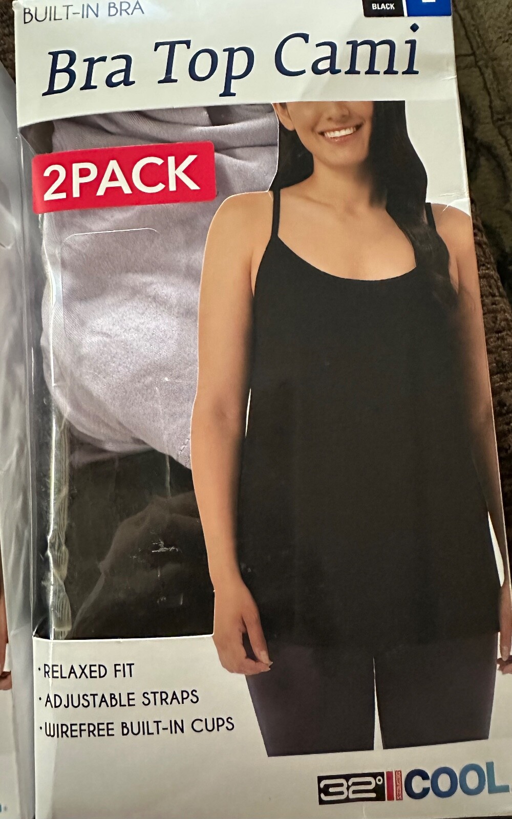 32 DEGREES COOL WOMENS BRA TOP CAMI 2 PACK ITEM # 1560459