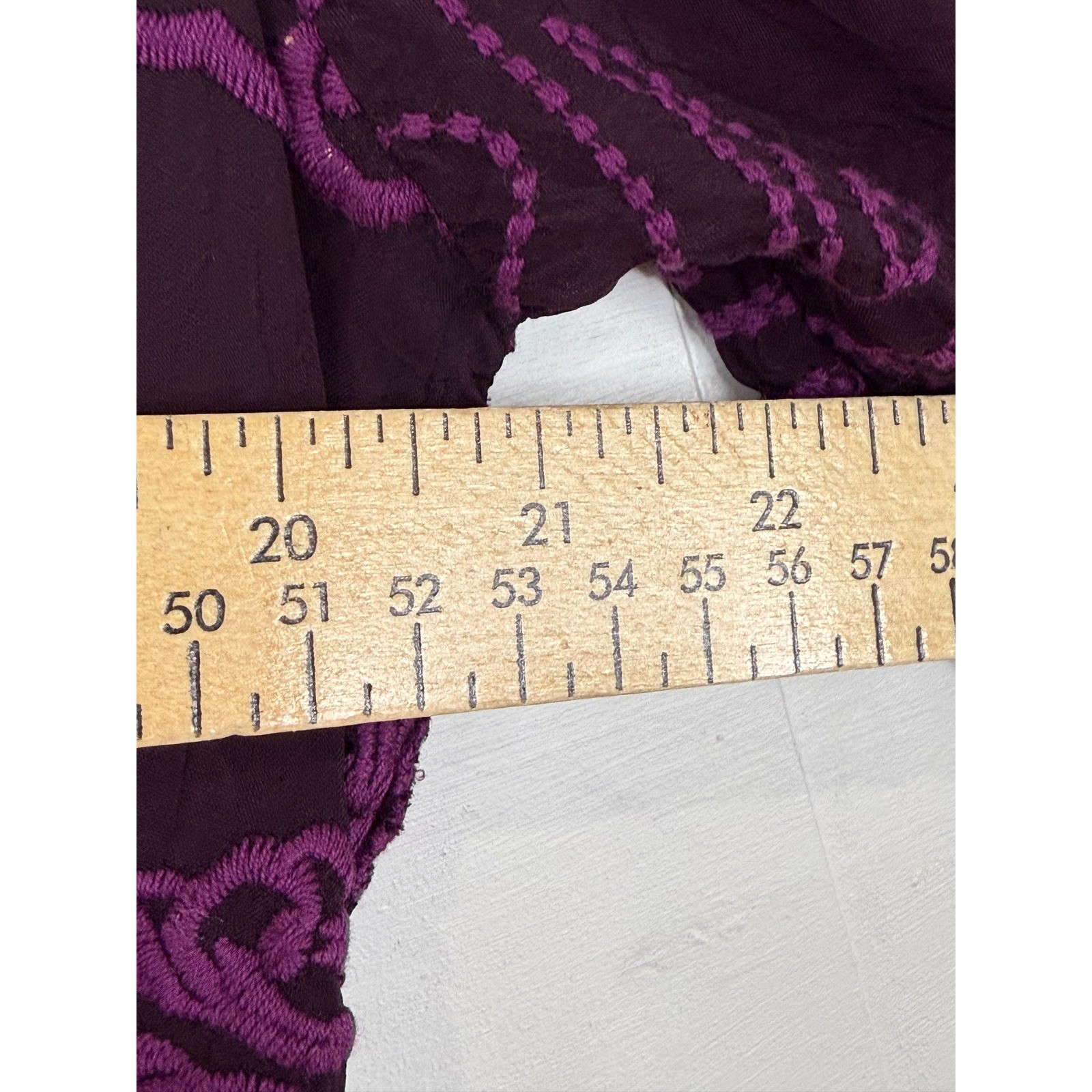 Johnny Was Polyvore Juniper Embroidered Fringe Crochet Boho Blouse Purple S