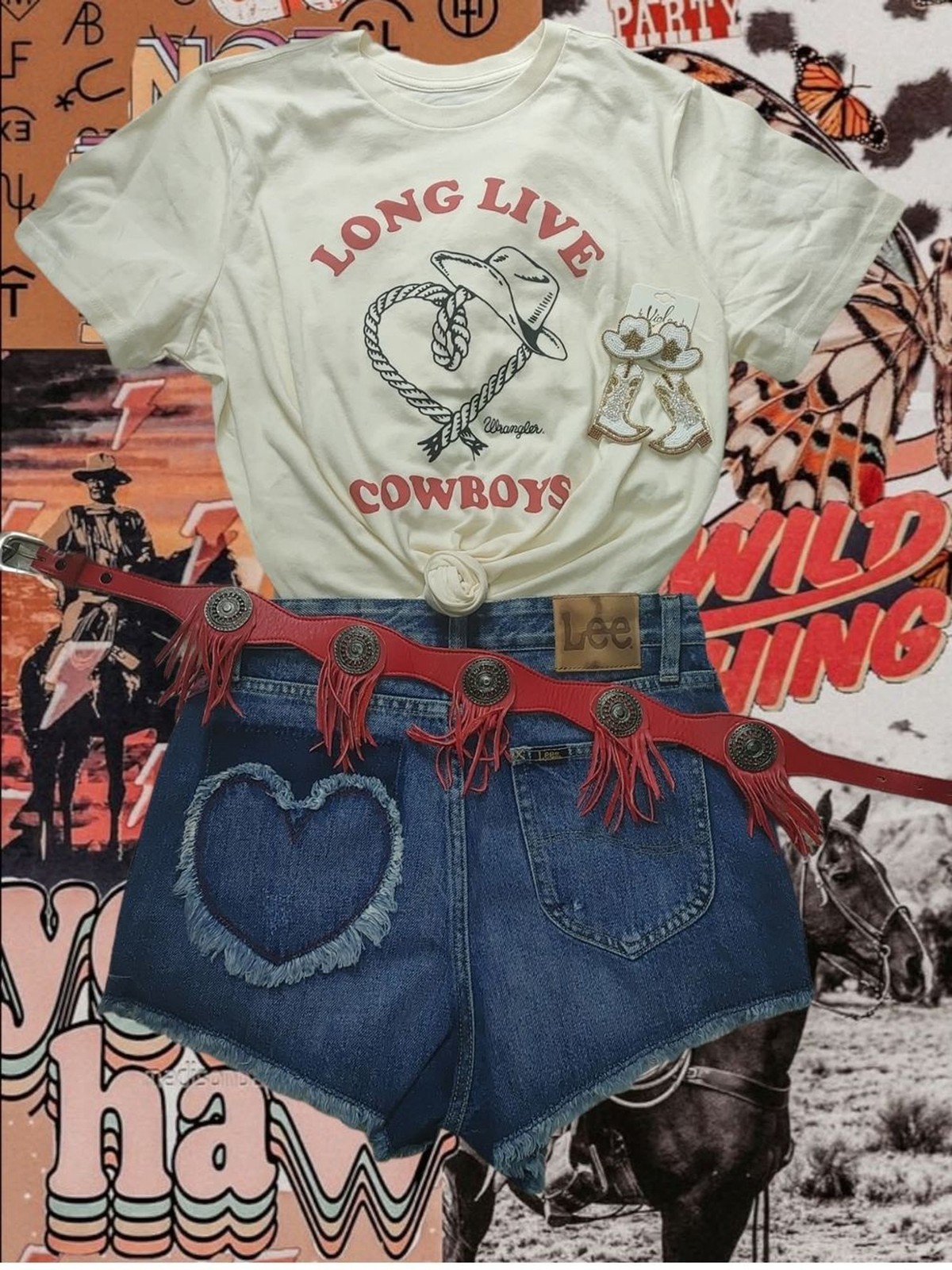 Wrangler Cream Graphic ‘Long Live Cowboys’ Tee