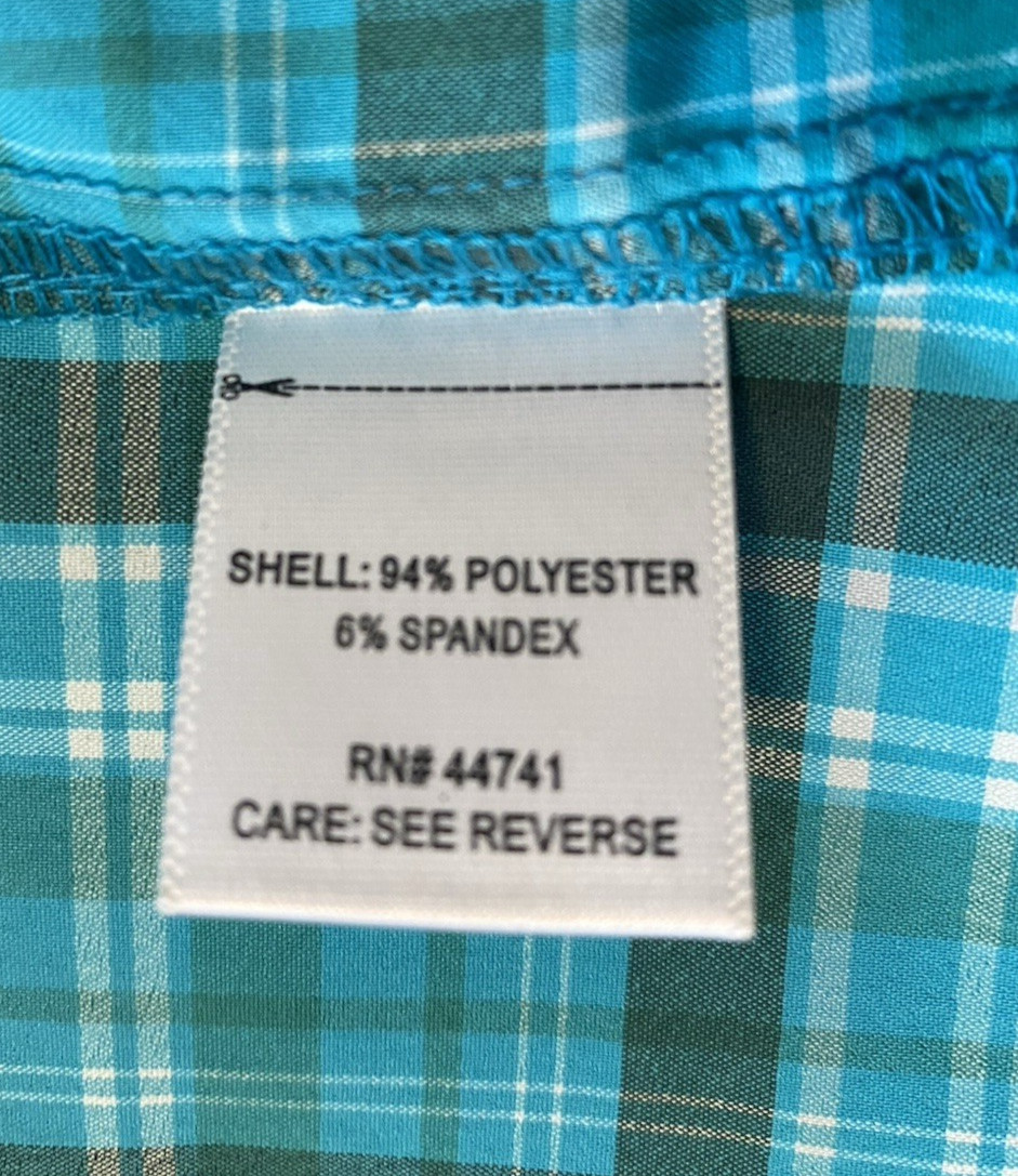Alpine Design Womens Tech Series Top Size M Blue Plaid Preppy Hiking Outdoorsy