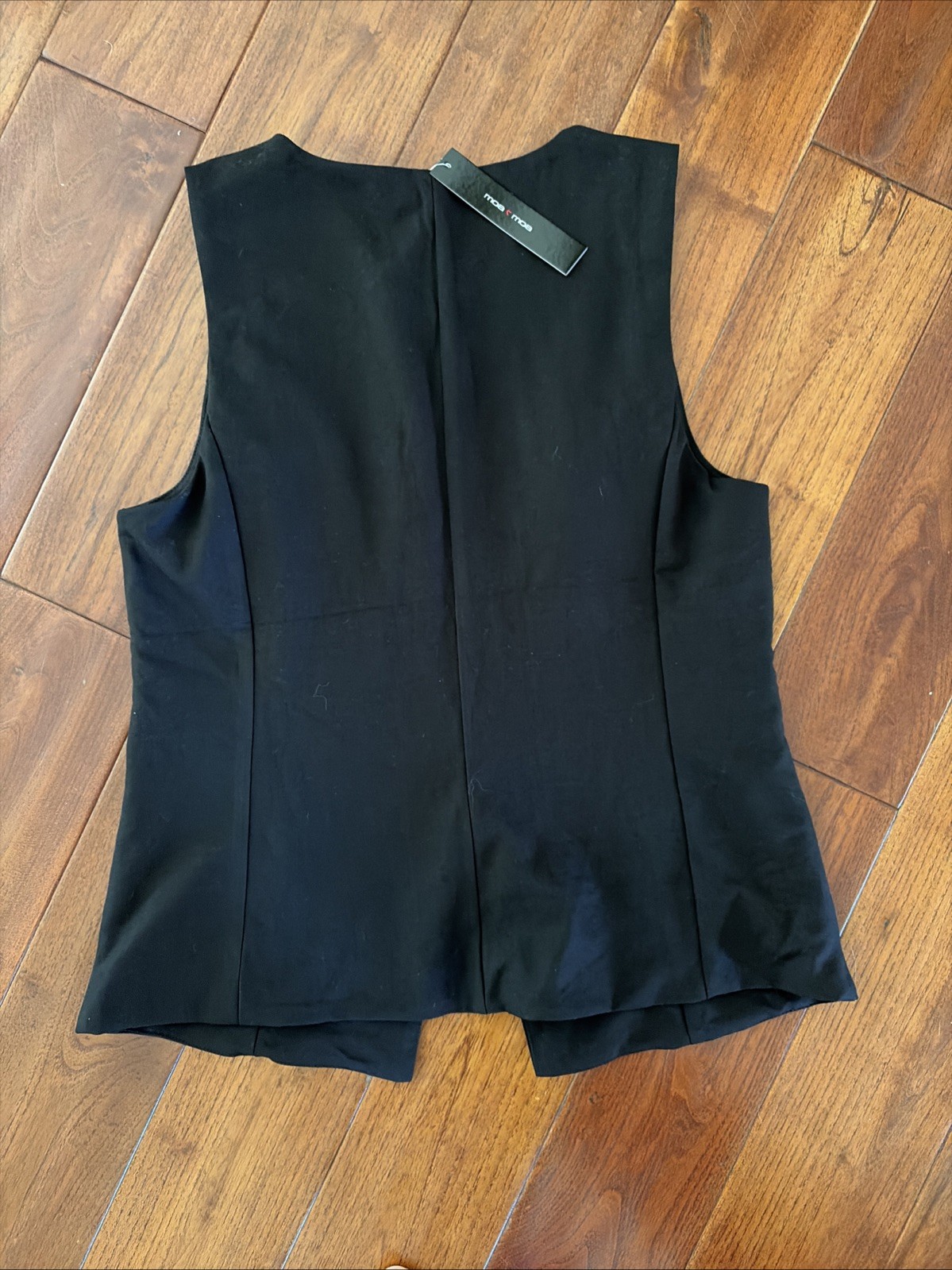 moa moa Vest Sz L Button Front v-neck Sleeveless Jacket Lined Minimalist Capsule
