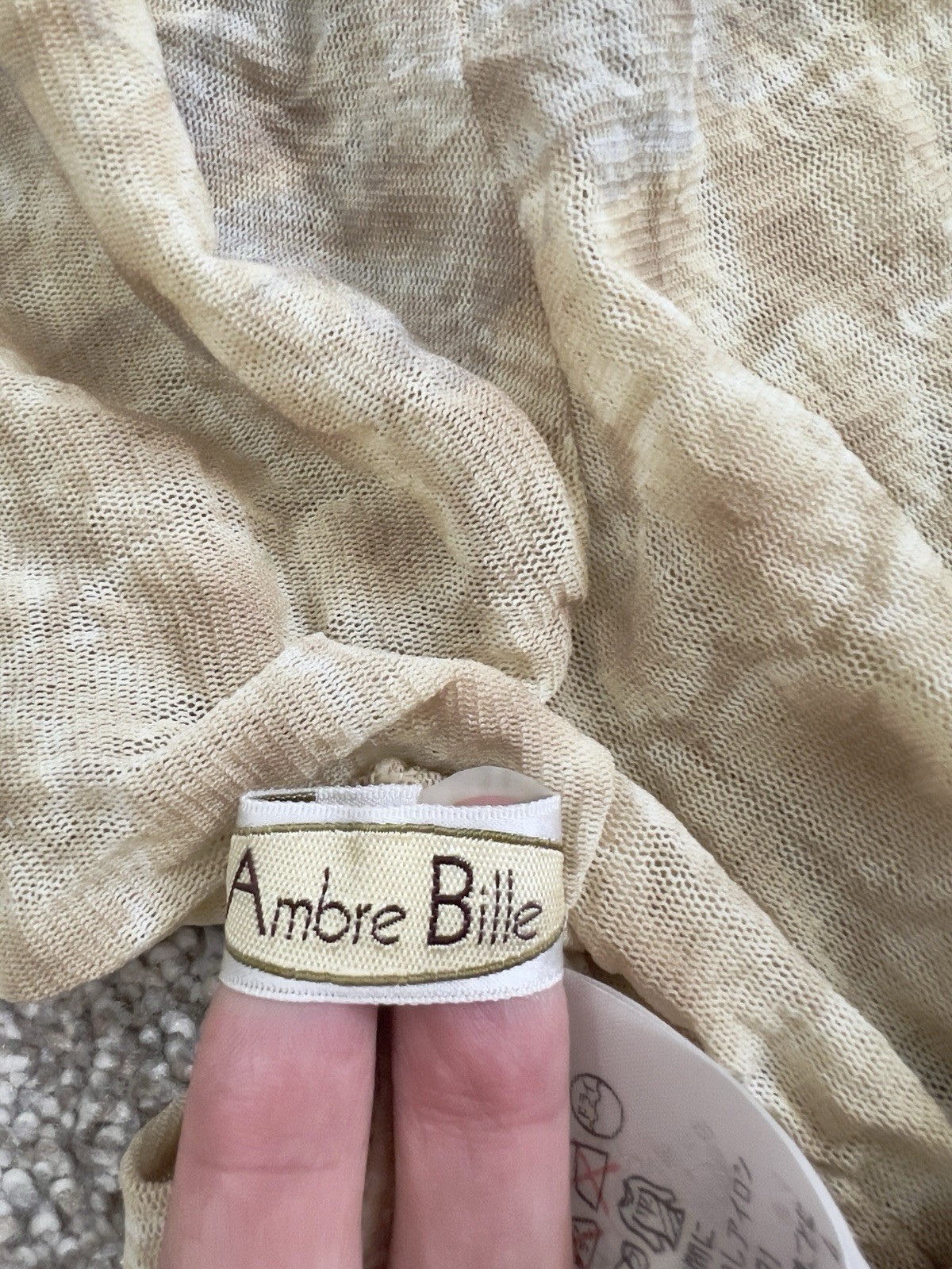Vintage Ambre Bille Tie Dye Affect Mesh Top Made In Japan