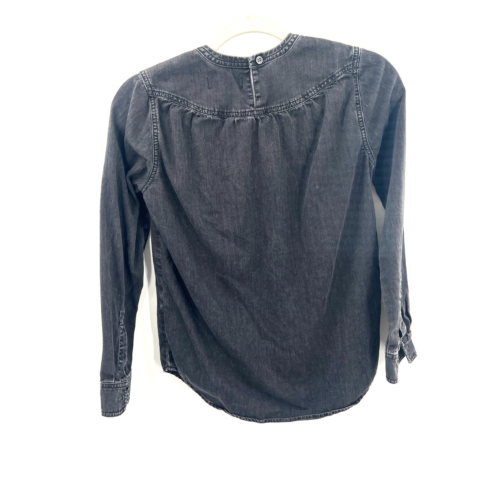 Madewell black denim long sleeve classic modern boho casual top pirate XXS