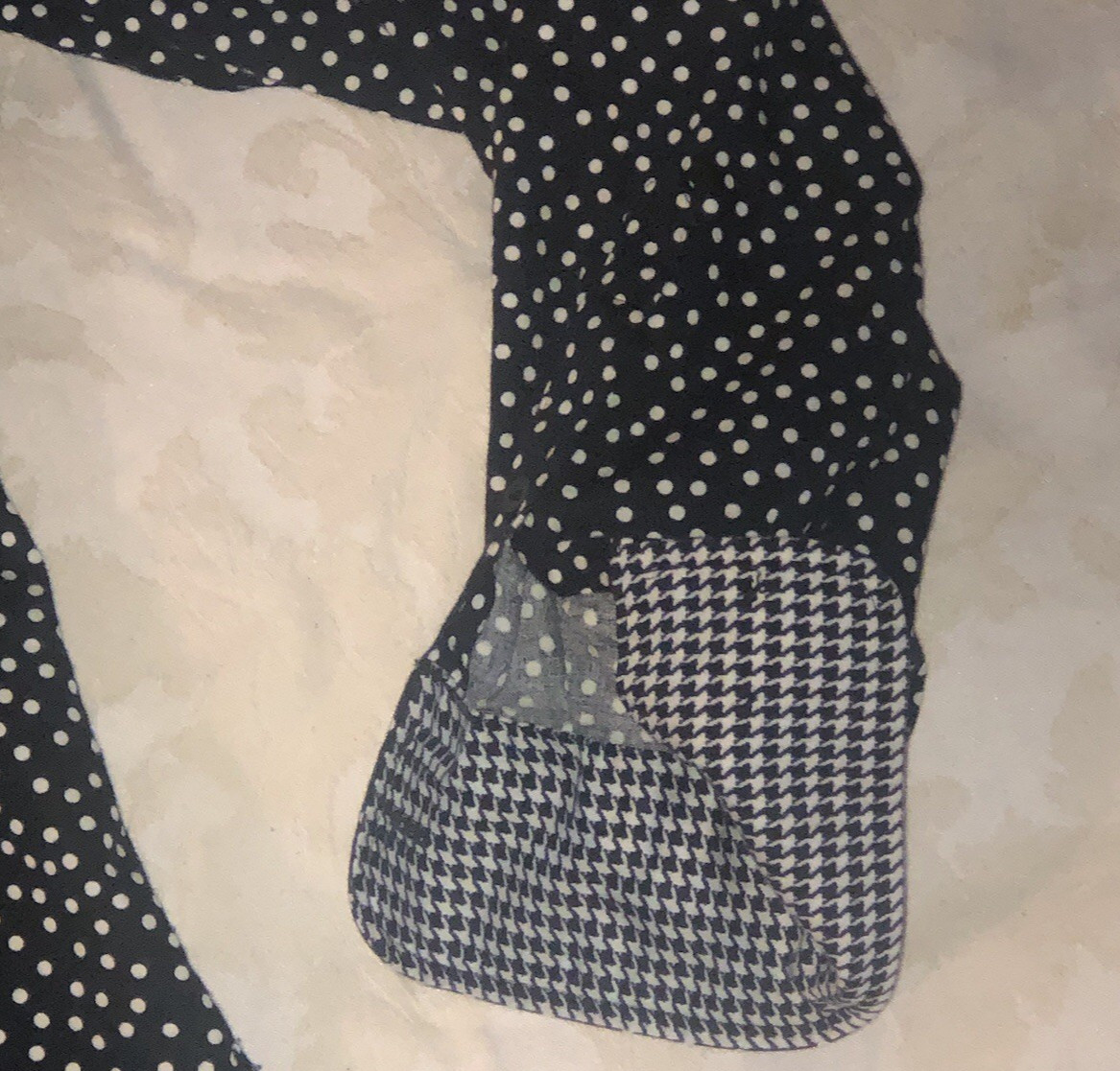 Chaps Shirt Womens S Black White Polka Dots No lron Button Up 100% Cotton Cuff
