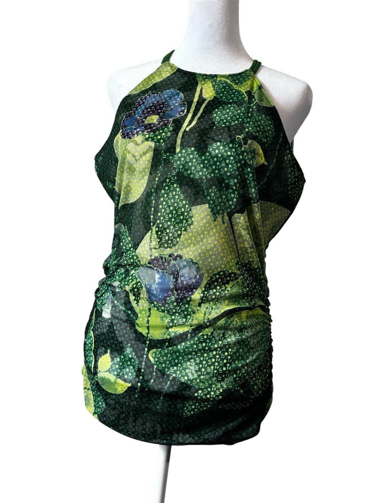 White House Green Floral Reversible Halter Women’s Size M, doesn’t have Any Tags