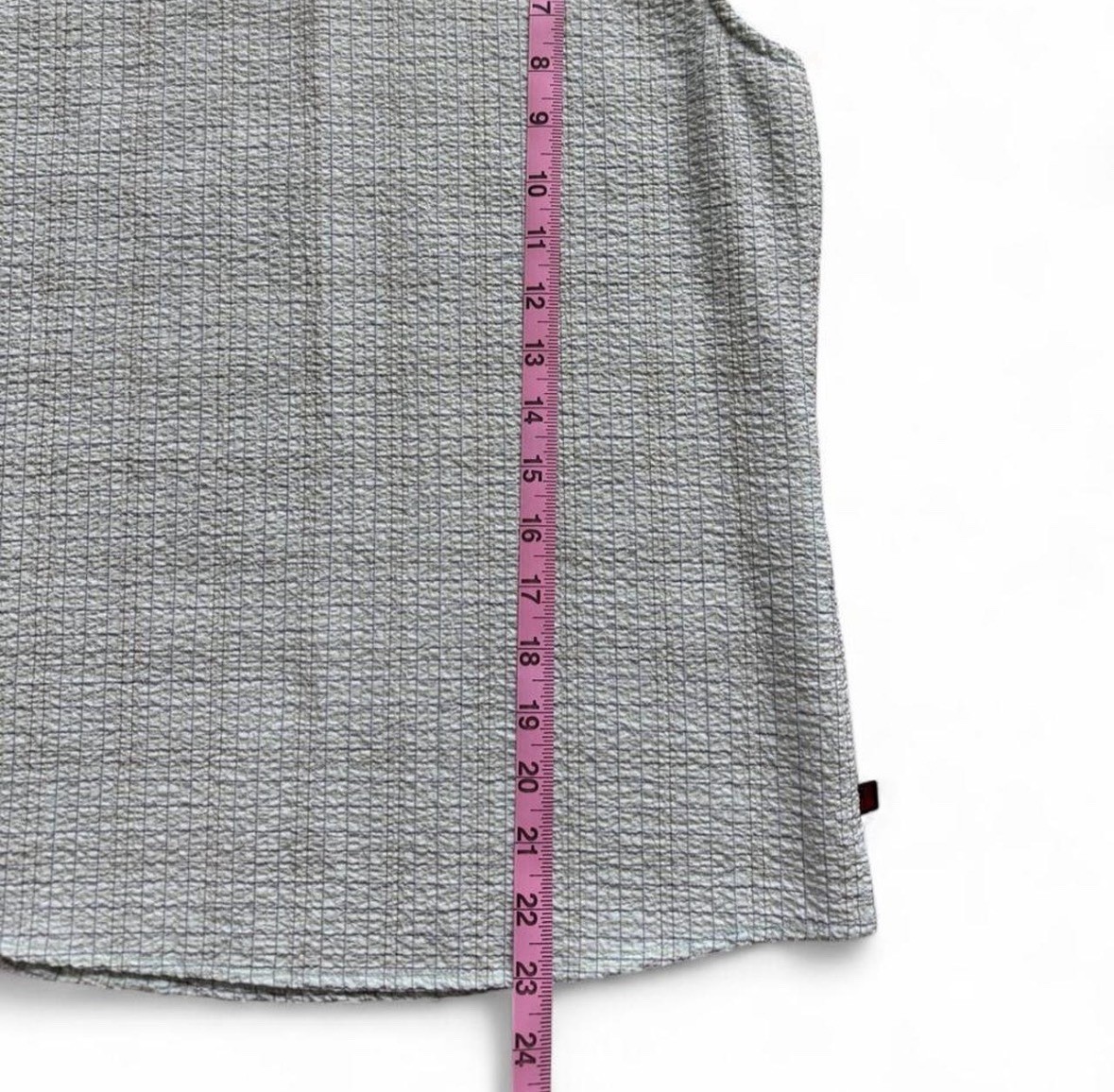 Woolrich light teal plaid patterned tank top with subtle textured weave size S
