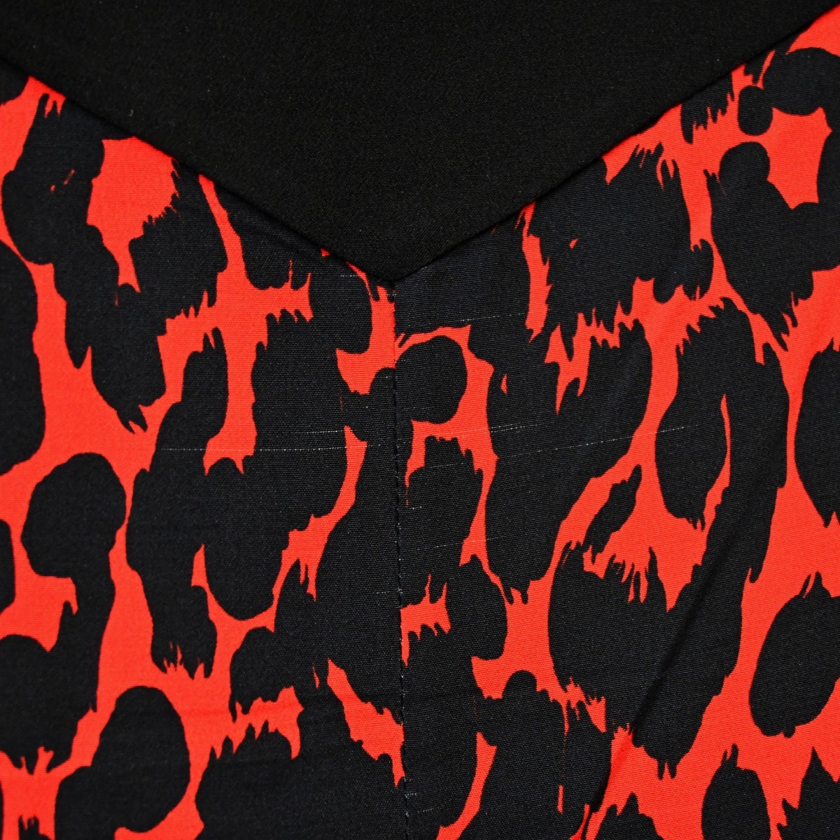 Givenchy Paris Red Black Animal Print Silk Top Size 38 Approx US 6