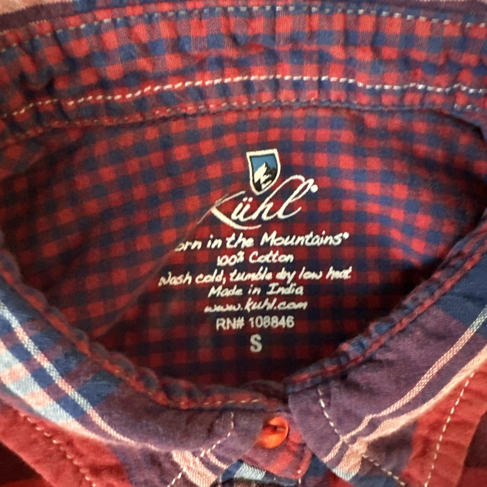 Kuhl Shirt Womens S Long Sleeve Plaid Button Up Outdoors Pockets Casual 18×25