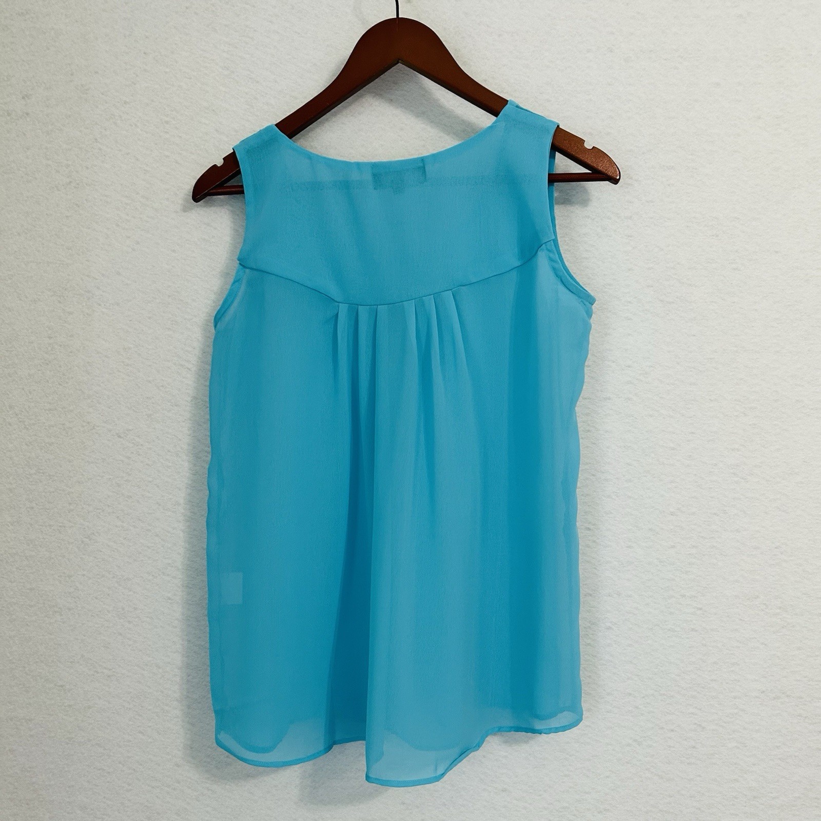 The Royal Standard Collection Blouse Women M Turquoise Tank Sheer Beach Festival