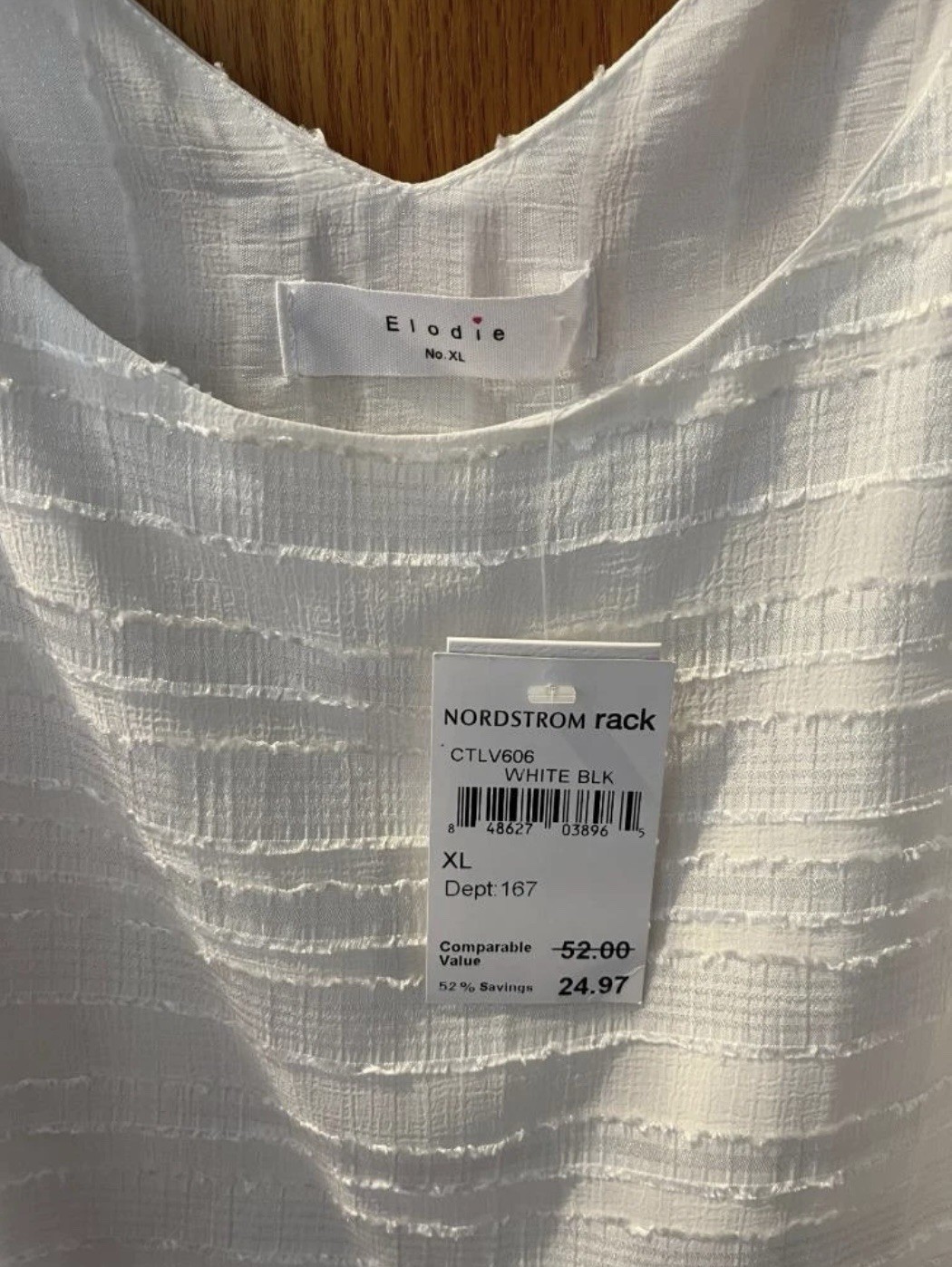 ELODIE Layered Cami Top XL L? Pearl White Black Ribbon Tie Feminine Party Summer