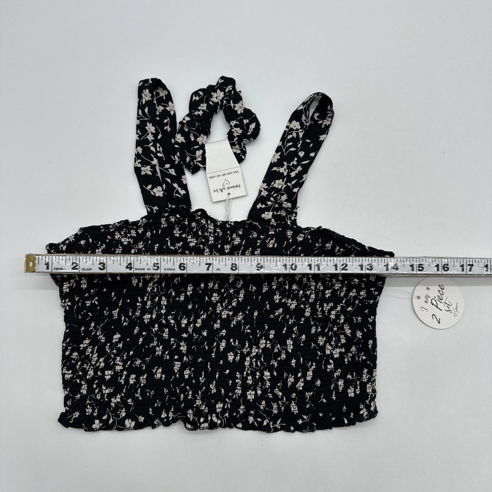 Japna Top Women S Black Floral 2 Pcs Set NWT .#36763