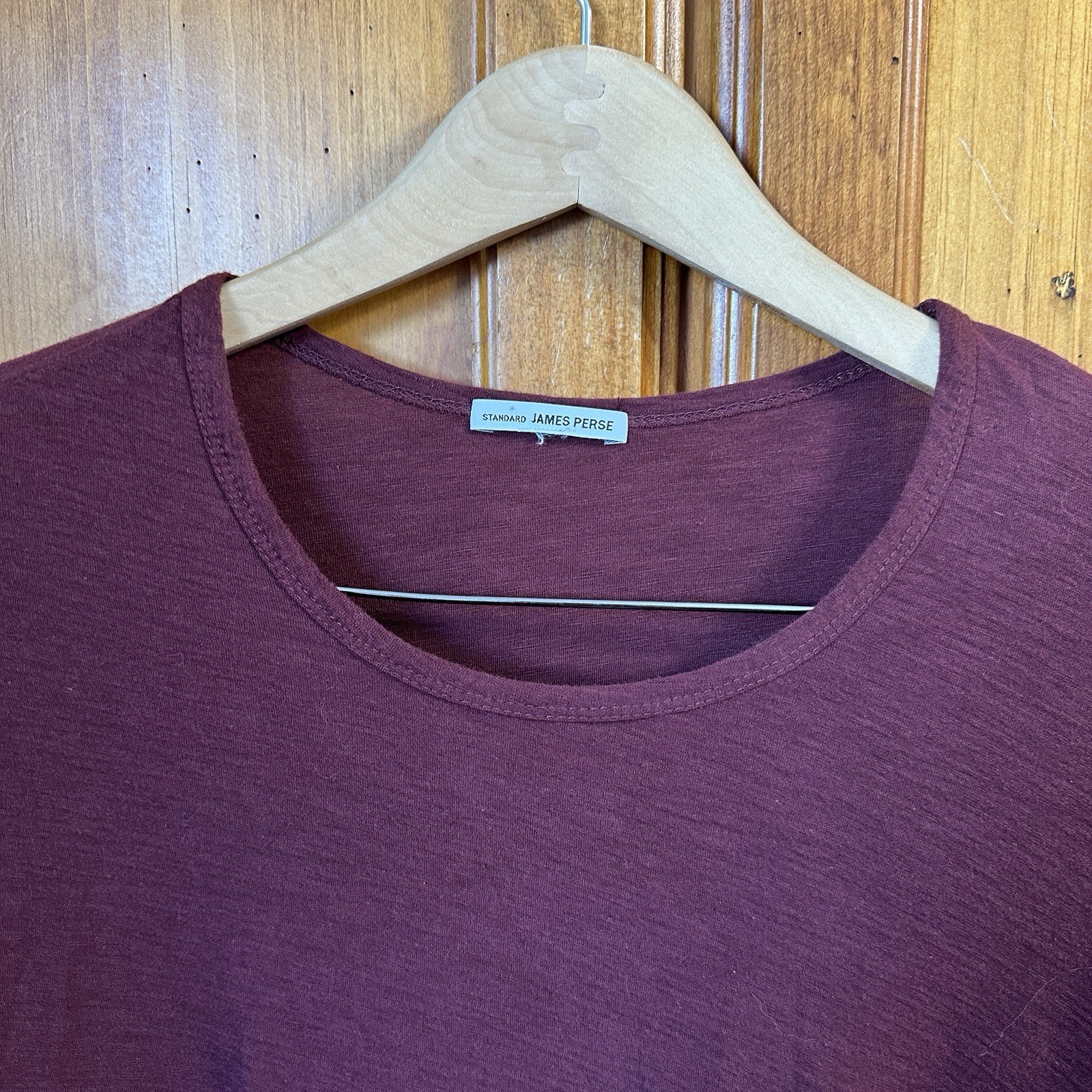 Standard James Perse Crew Neck Red Long Sleeve Tee T-Shirt Top Women’s 3 L Large